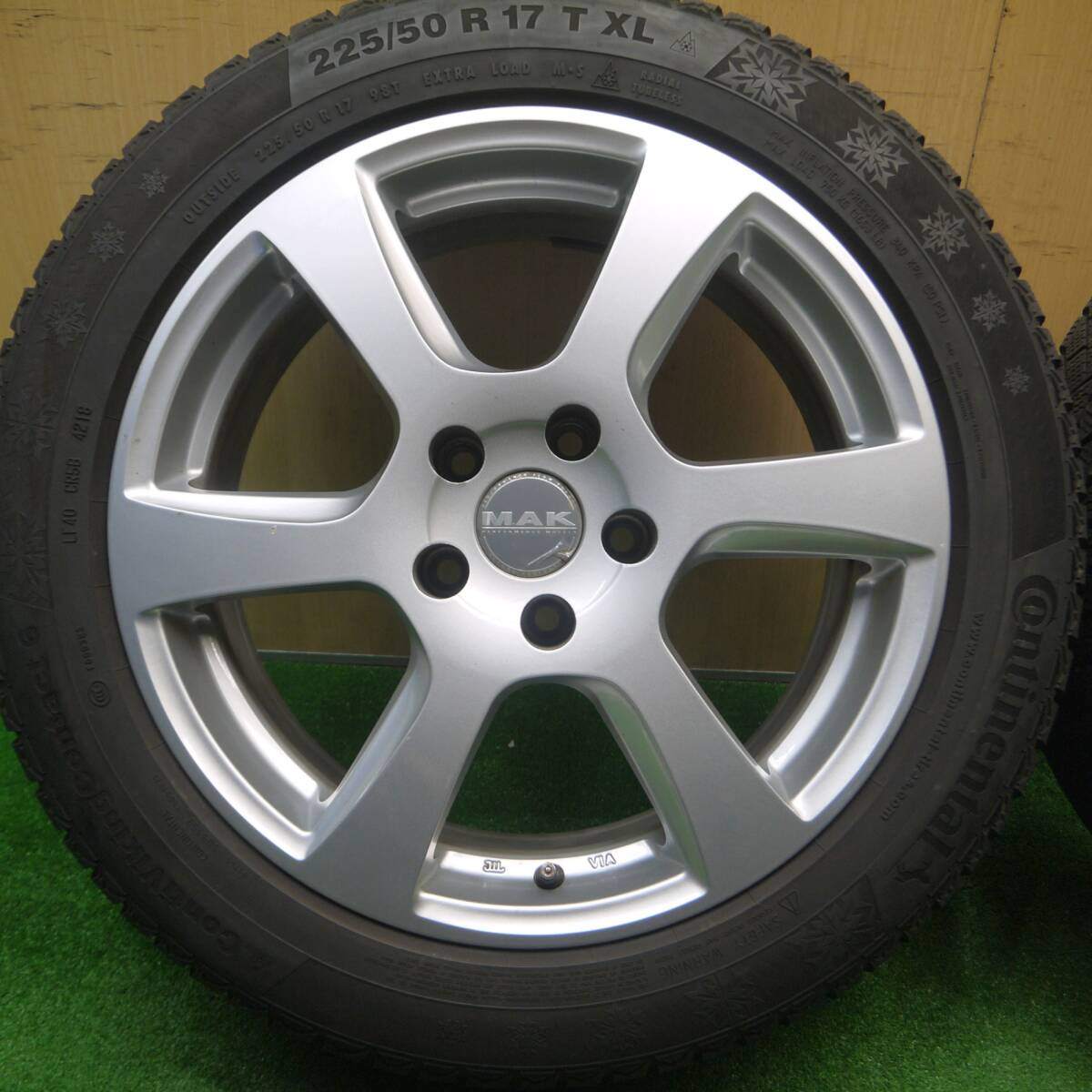 4本価格★アウディ 等 MAK VINCI 225/50R17 スタッドレス コンチネンタル コンチバイキング コンタクト6 PCD112/5H★4092703Hス