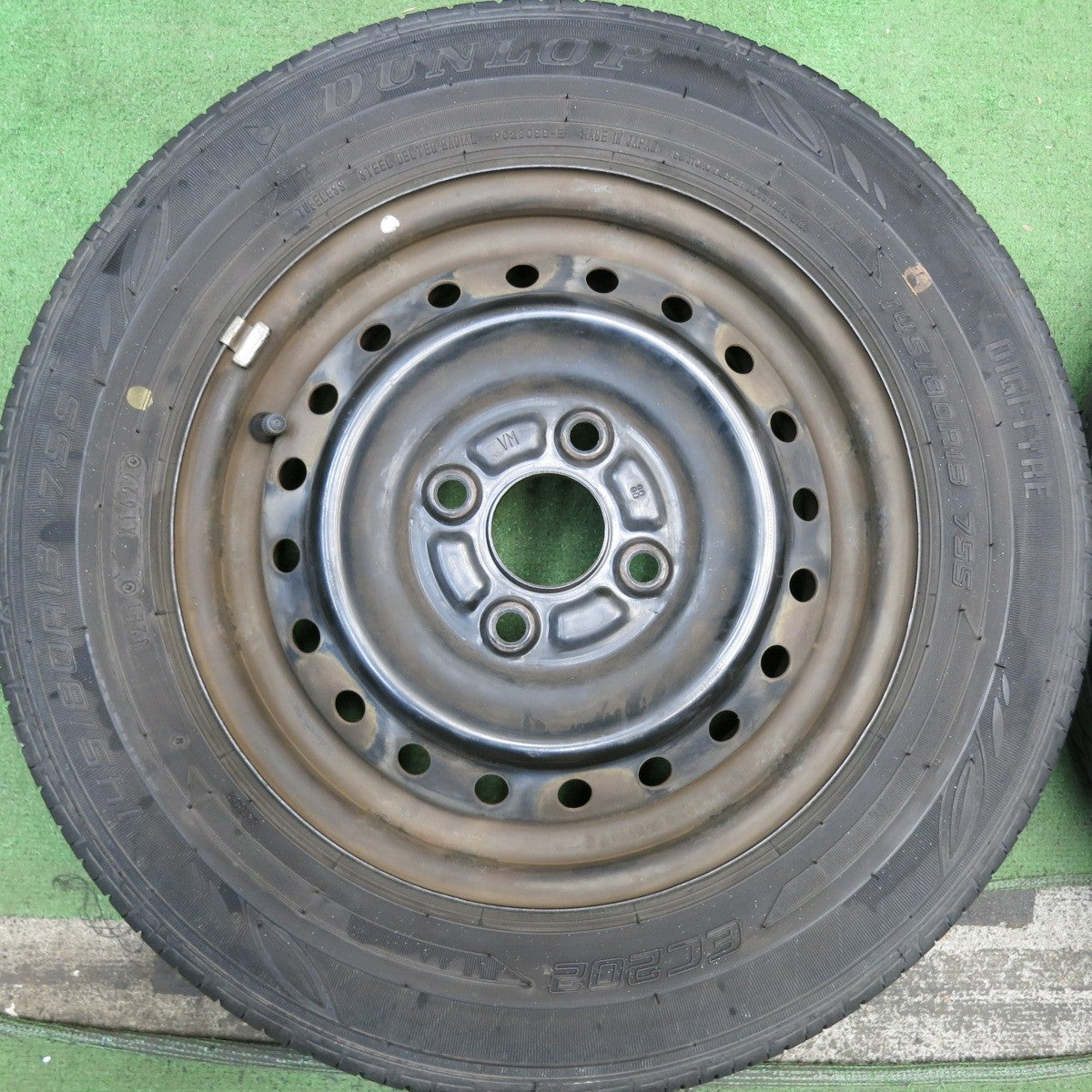 4本価格!22年★145/80R13 ダンロップ EC202 スチール ホイール 13インチ PCD100/4H★5092804HAノ