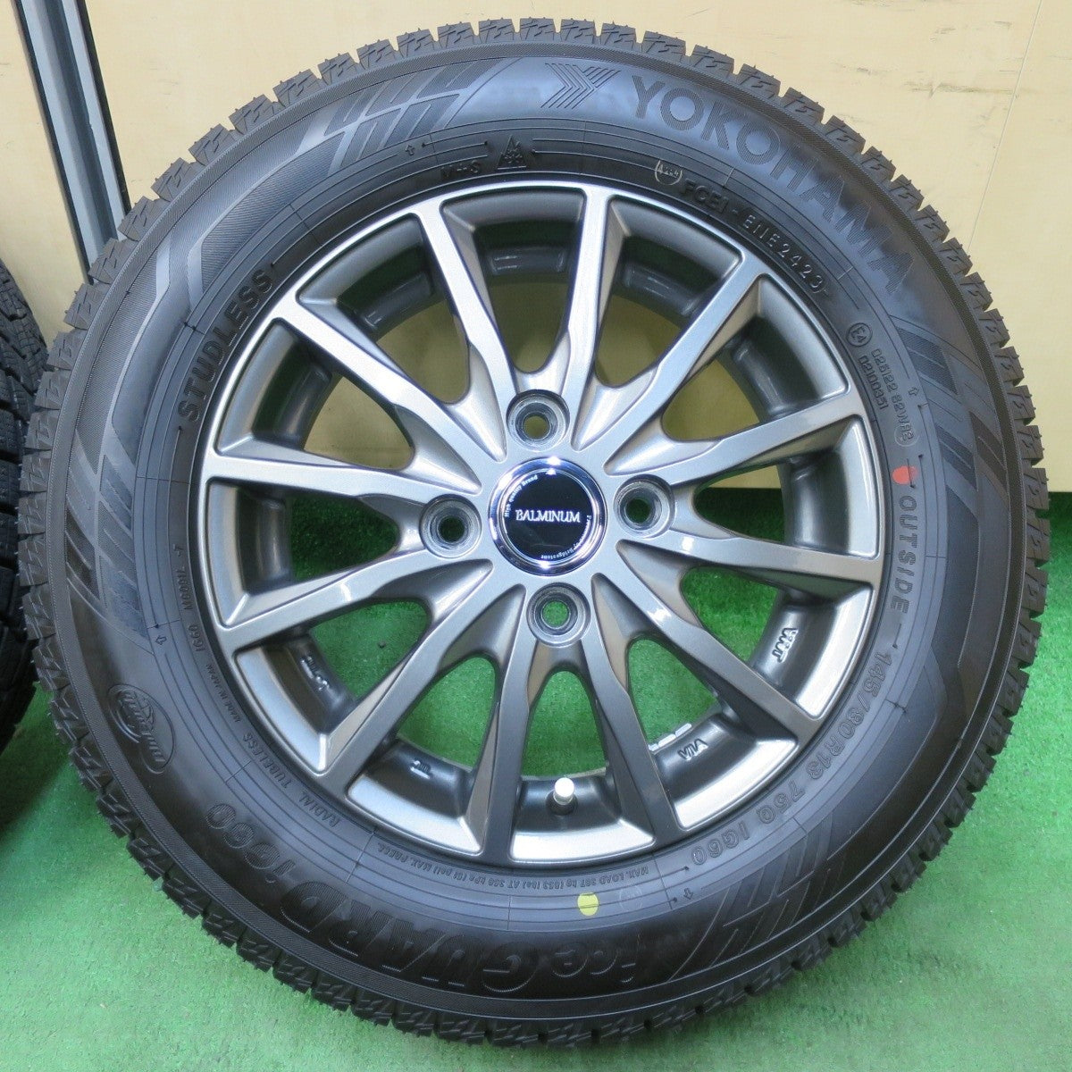 超バリ溝!23年!キレイ!ほぼ10分★スタッドレス 145/80R13 ヨコハマ アイスガード iG60 BALMINUM バルミナ 13インチ PCD100/4H★4123014イス