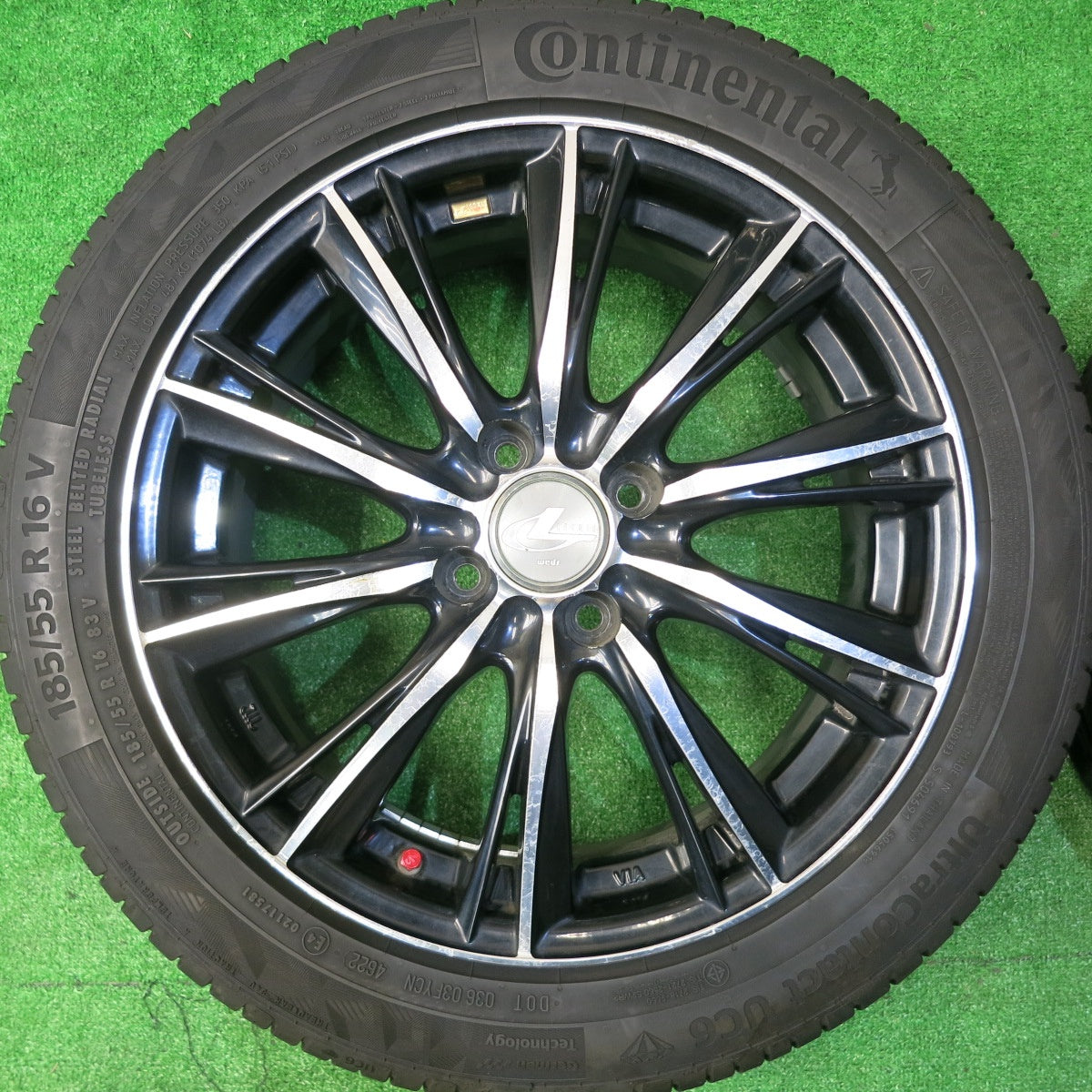 バリ溝!22年!9.5分★LEONIS WX 185/55R16 コンチネンタル ウルトラコンタクト UC6 16インチ レオニス PCD100/4H★5050207HAノ