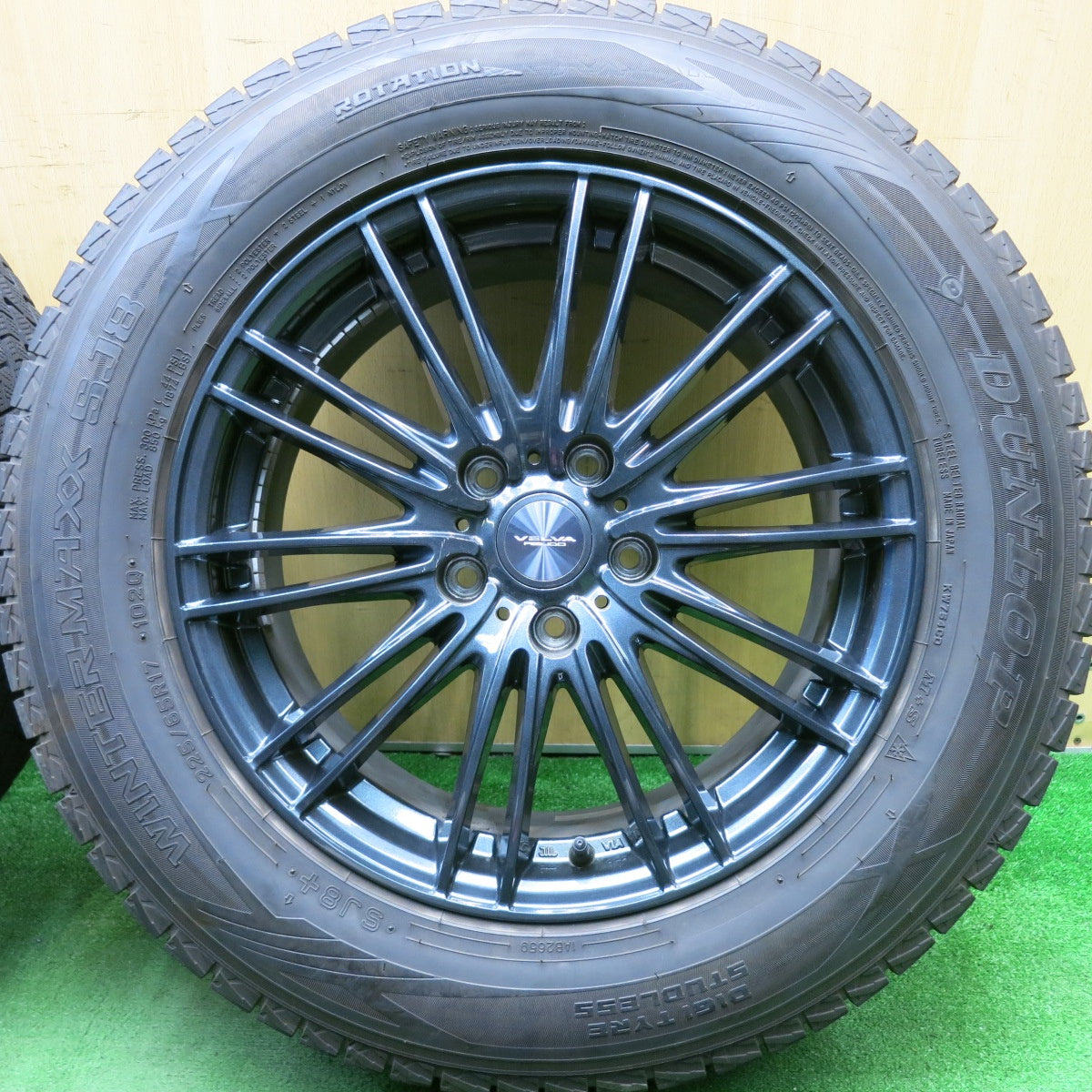 バリ溝!21年!9.5分★スタッドレス 225/65R17 ダンロップ ウインターマックス SJ8 SJ8+ VELVA AGUDO ヴェルヴァ 17インチ PCD114.3/5H★5051104HAス