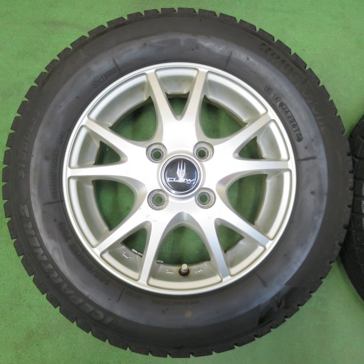 バリ溝!8.5分★スタッドレス 145/80R13 ブリヂストン アイスパートナー2 CLAW X-1 13インチ PCD100/4H★5010404イス