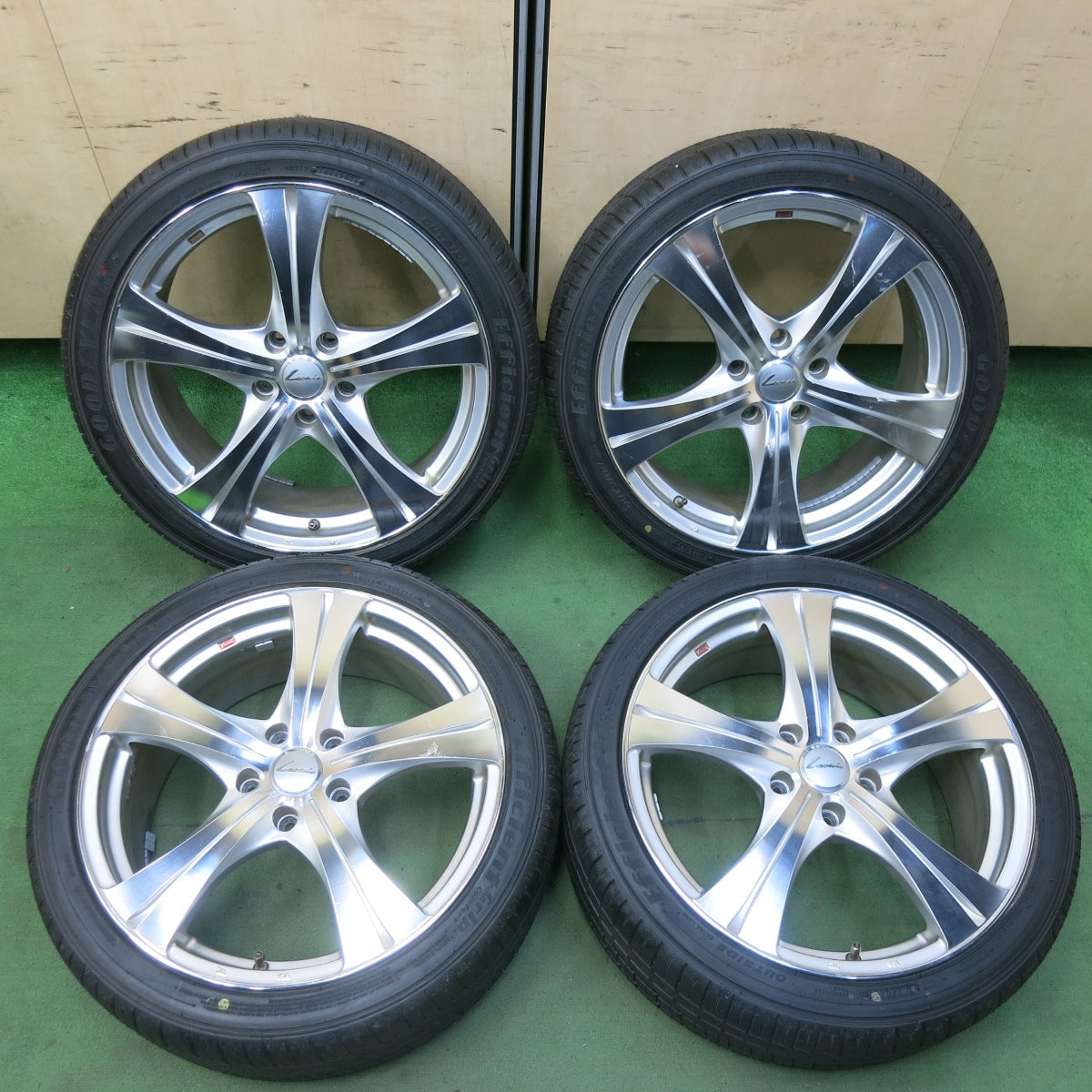 タイヤほぼ未使用!25年★Leonis FST 225/40R18 グッドイヤー EfficientGrip Comfort レオニス 18インチ PCD114.3/5H★5062608SYノ