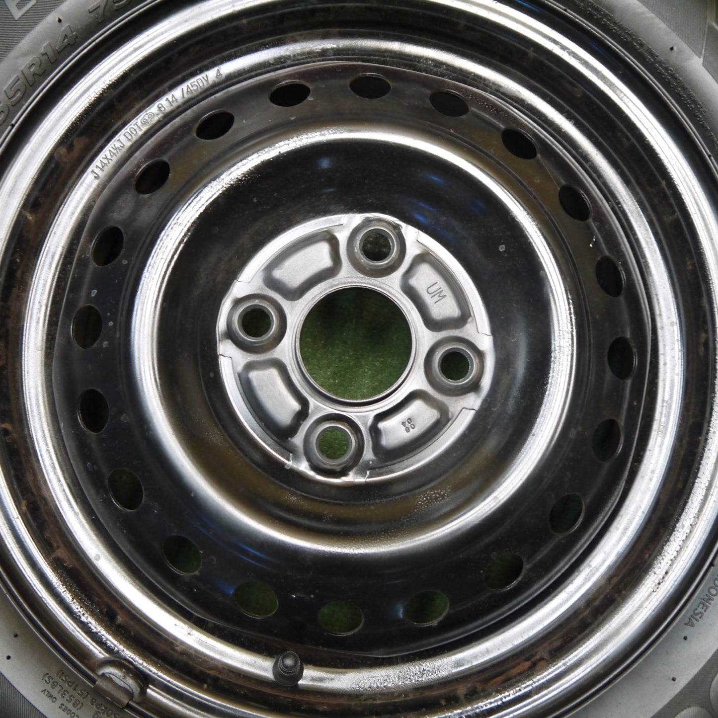 ほぼ未使用!24年!キレイ★ダイハツ ミラ ココア 純正 スチール 155/65R14 ハンコック KINERGY ECO2 14インチ PCD100/4H★5082507Hノ