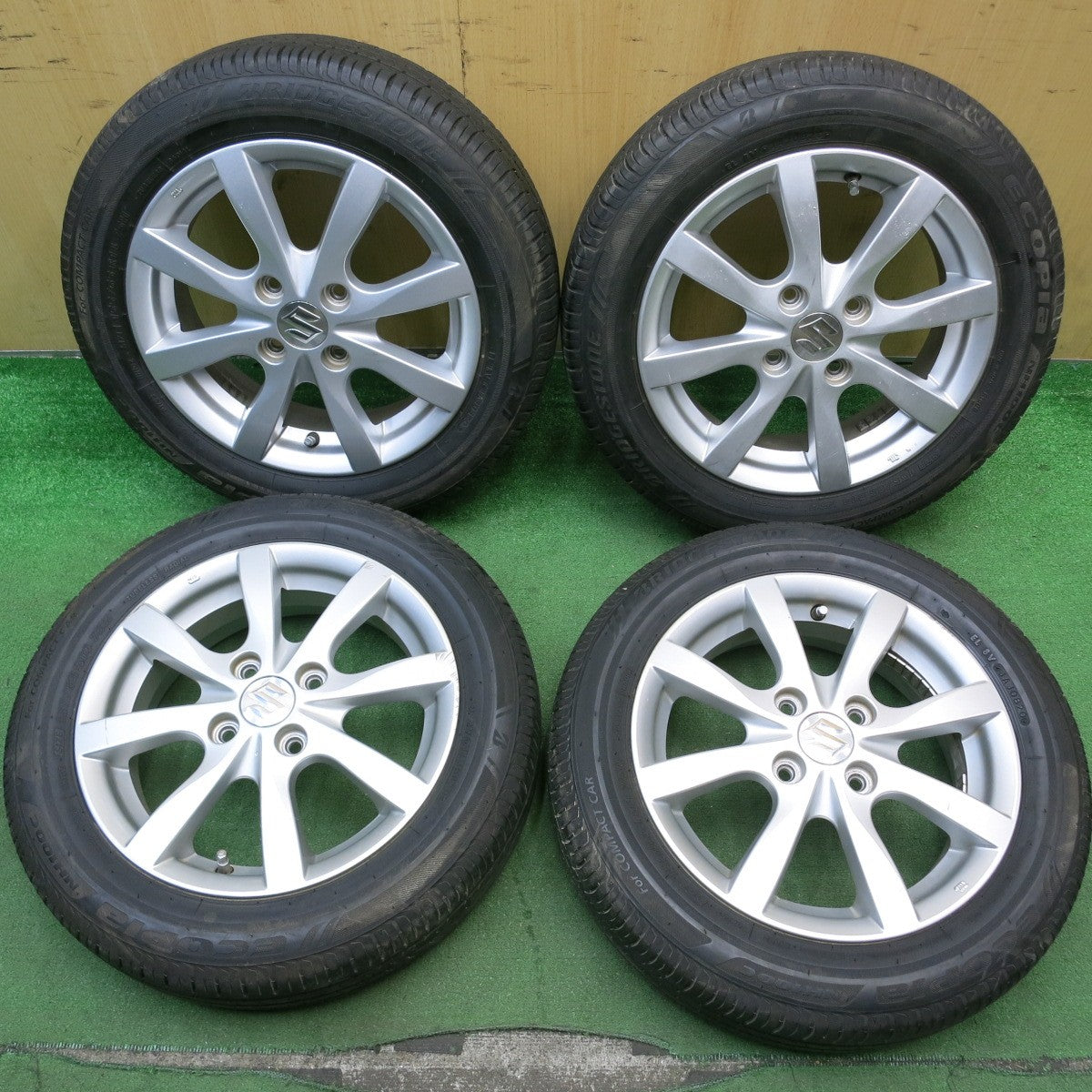 4本価格★スズキ ワゴンR 純正 155/65R14 ブリヂストン エコピア NH100C 14インチ PCD100/4H★5061306HAノ