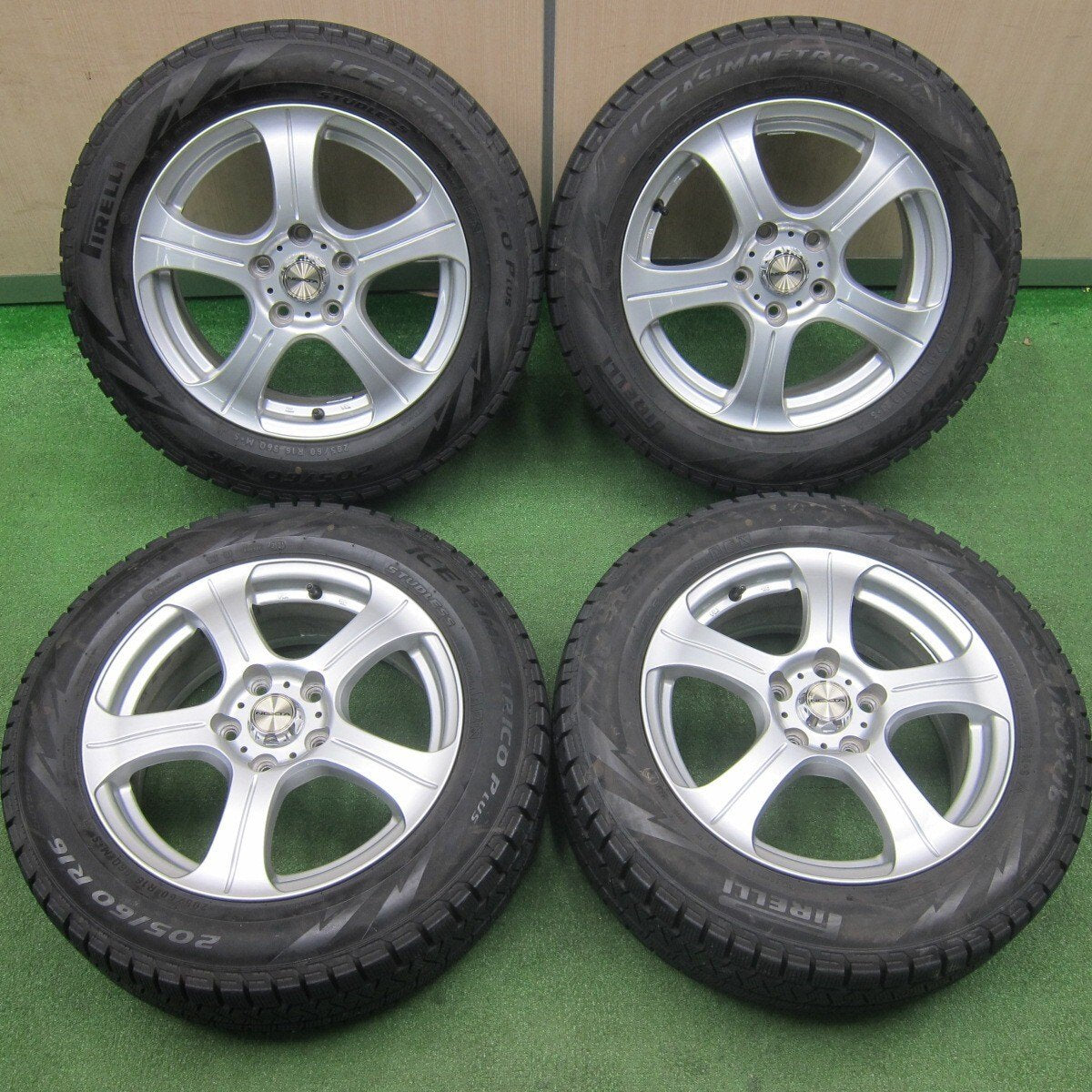 バリ溝!21年!キレイ!8.5分★スタッドレス 205/60R16 ピレリ アイスアシンメトリコ プラス NEXTA ネクスタ 16インチ PCD114.3/5H★4121411TNス