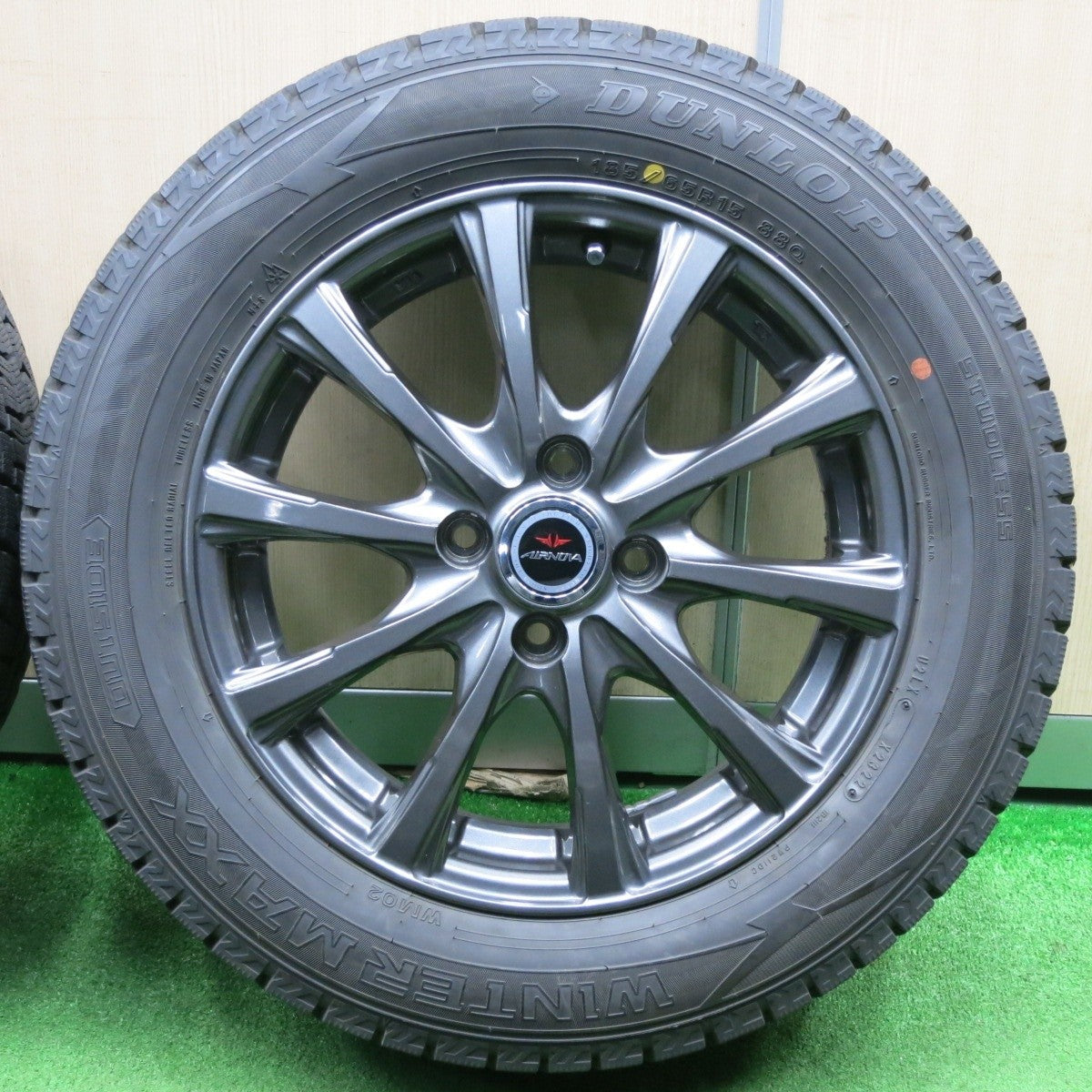 バリ溝!22年!キレイ!9.5分★スタッドレス 185/65R15 ダンロップ ウインターマックス WM02 AIRNOVA エアノヴァ 15インチ PCD100/4H★5011803NJス