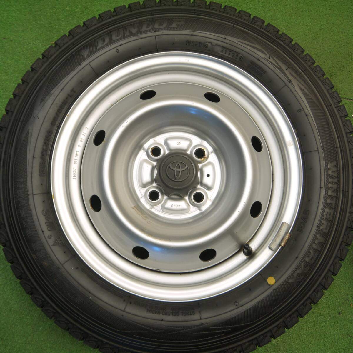 超バリ溝!22年!キレイ!ほぼ10分★トヨタ サクシード プロボックス 等 純正 スチール 155/80R14 88/86N スタッドレス ダンロップ ウインターマックス SV01 PCD100/4H★5010702Hス