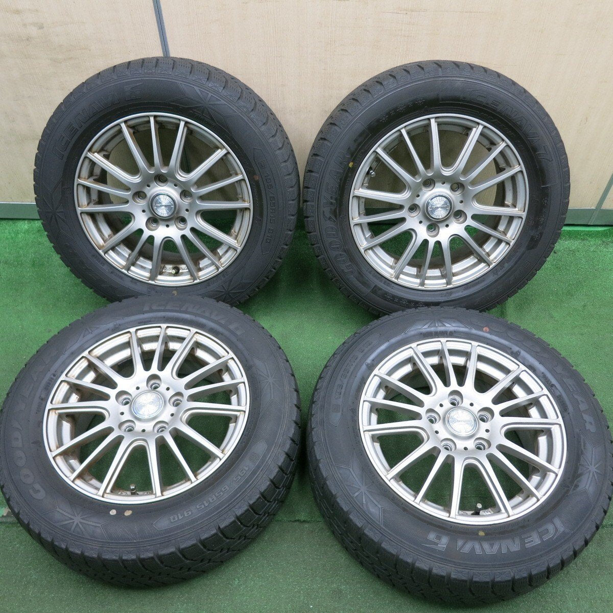 4本価格★スタッドレス 195/65R15 グッドイヤー アイスナビ7 ravrion selzer ラブリオン PCD114.3/5H★4070503HAス