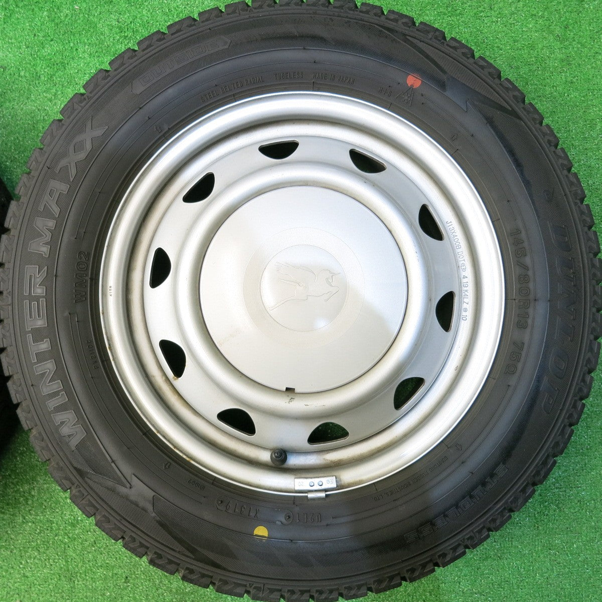 キレイ★スタッドレス 145/80R13 ダンロップ ウインターマックス WM02 スチール ホイール 13インチ PCD100 110 114.3/4H マルチ★5062703HAス