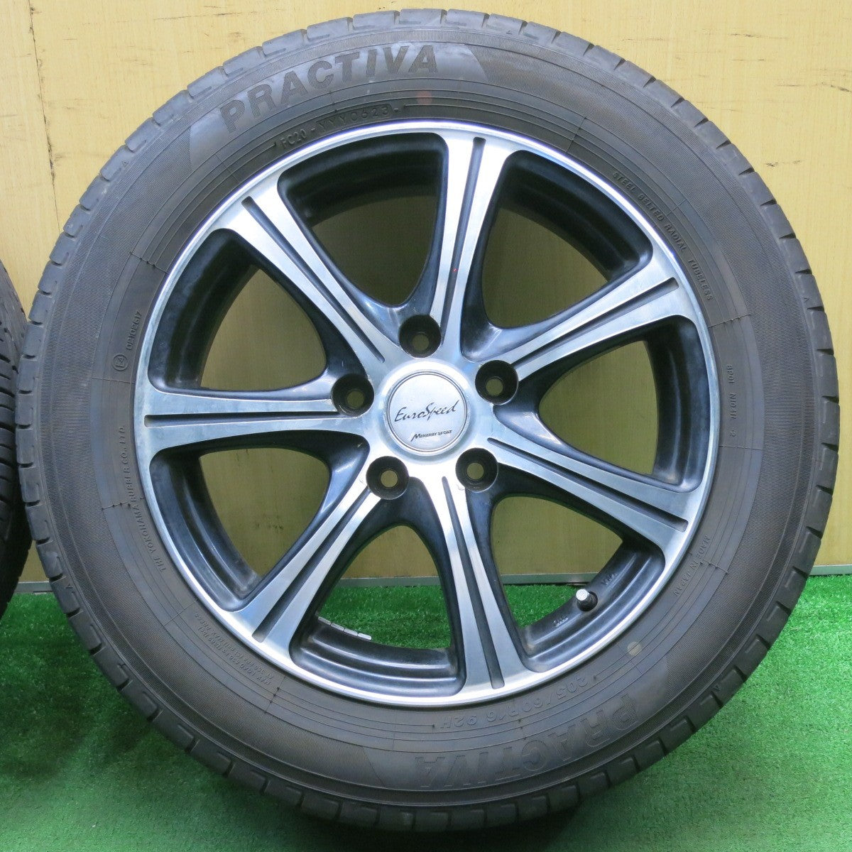 バリ溝!23年!9.5分★205/60R16 プラクティバ ヨコハマ EuroSpeed MANARAY SPORT ユーロスピード 16インチ PCD114.3/5H★5050402NJノ