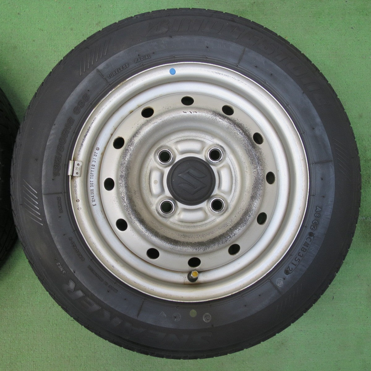 4本価格★スズキ アルト 純正 スチール 135/80R12 ブリヂストン スニーカー SNK2 12インチ PCD100/4H★5052205イノ