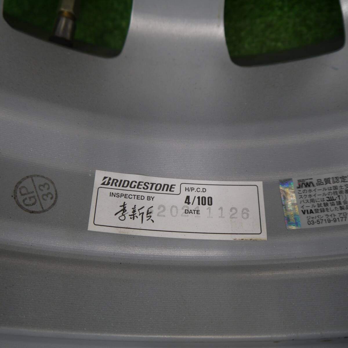 美品★BALMINUM バルミナ ブリヂストン製 15インチ ホイール 15×5.5J PCD100/4H★5040806Hホ