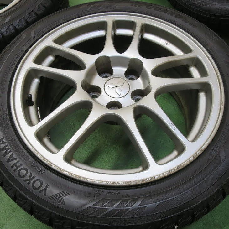 バリ溝!9分★三菱 ランエボ 純正 ENKEI 235/45R17 スタッドレス ヨコハマ アイスガード iG60 17インチ エンケイ PCD114.3/5H★5070202イス