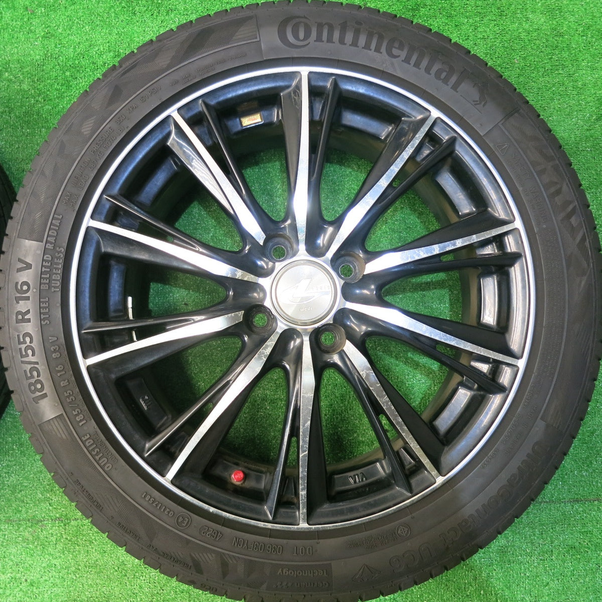 バリ溝!22年!9.5分★LEONIS WX 185/55R16 コンチネンタル ウルトラコンタクト UC6 16インチ レオニス PCD100/4H★5050207HAノ