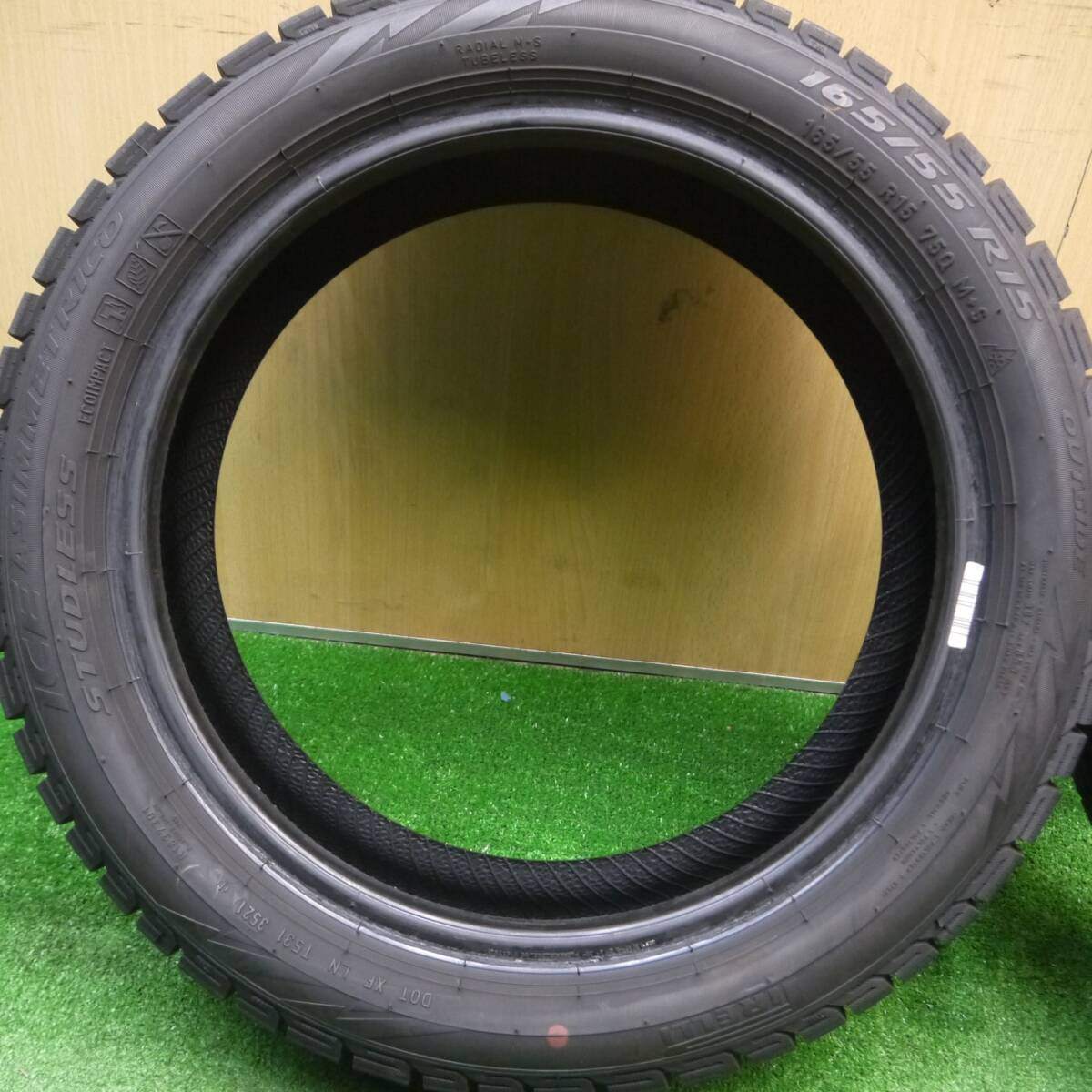 バリ溝!21年!ほぼ10分★スタッドレス 165/55R15 ピレリ アイスアシンメトリコ タイヤ 15インチ 軽自動車 ワゴンR ムーヴ タント スペーシア等★5011701Hスタ