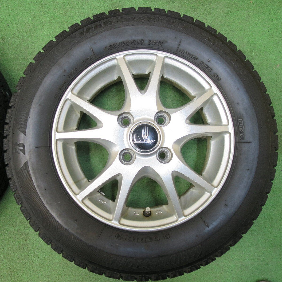 バリ溝!8.5分★スタッドレス 145/80R13 ブリヂストン アイスパートナー2 CLAW X-1 13インチ PCD100/4H★5010404イス