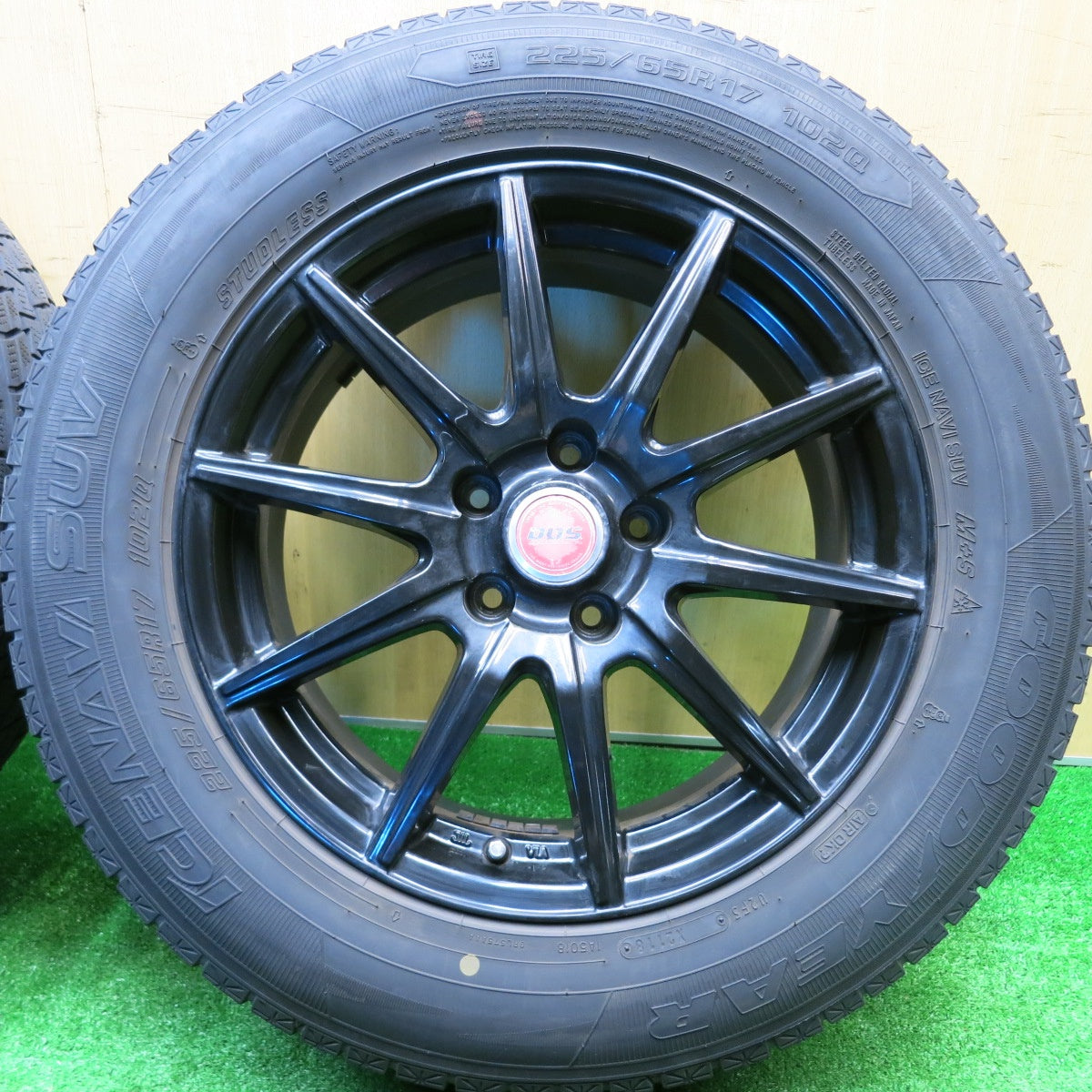 バリ溝!8.5分★スタッドレス 225/65R17 グッドイヤー アイスナビ SUV D.O.S. DOS 社外 アルミ 17インチ PCD114.3/5H★5103005HAス