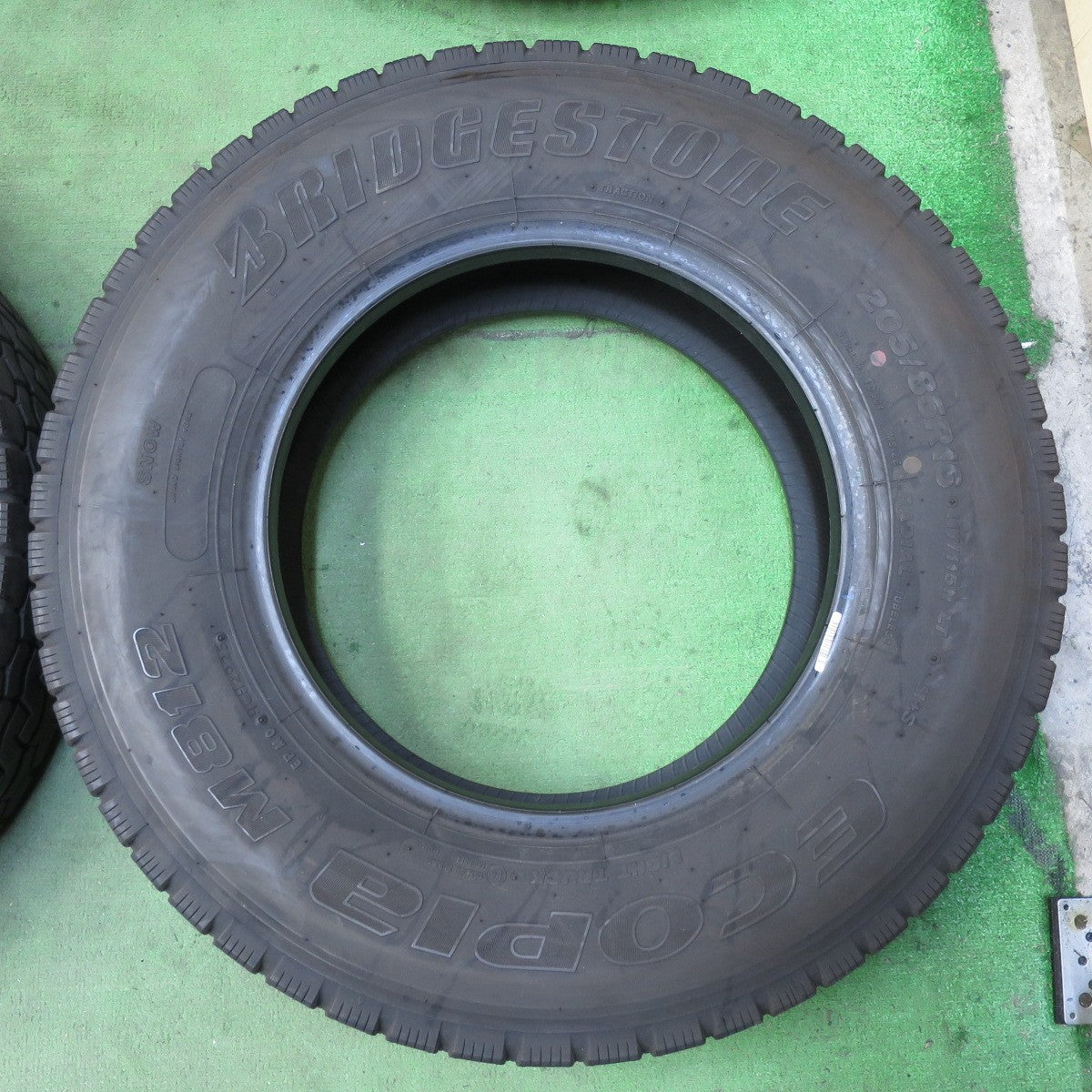 バリ溝!25年!8.5分!6本★トラック タイヤ 205/85R16 117/115N ブリヂストン エコピア M812 ミックス オールシーズン 16インチ★5102307イスタ