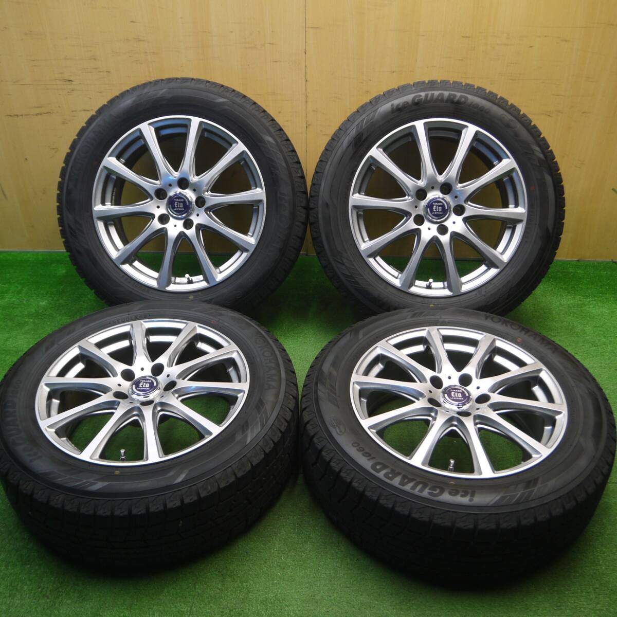 バリ溝!22年!キレイ!9.5分★スタッドレス 215/60R17 ヨコハマ アイスガード iG60 TIRADO Eta LA STRADA ティラード ラストラーダ 17インチ PCD114.3/5H★5011405Hス