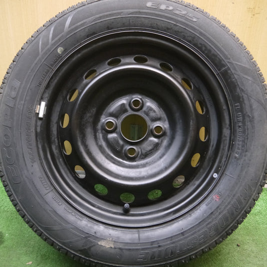 *送料無料* バリ溝!8.5分★165/70R14 ブリヂストン エコピア EP25 スチール ホイール 14インチ PCD100/4H★4073107Hノ