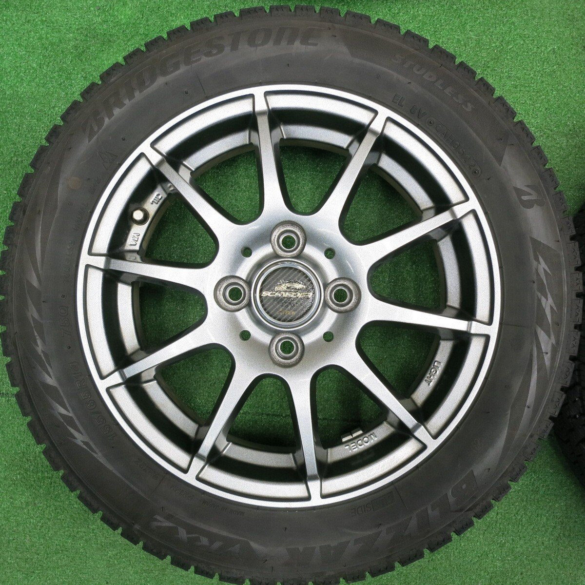 バリ溝!22年!キレイ!8.5分★スタッドレス 155/65R14 ブリヂストン ブリザック VRX2 SCHNEIDER シュナイダー 14インチ PCD100/4H★4120610TNス