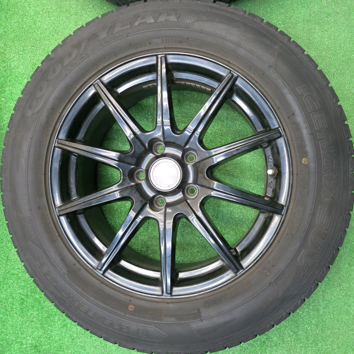 バリ溝!8.5分★スタッドレス 225/65R17 グッドイヤー アイスナビ SUV D.O.S. DOS 社外 アルミ 17インチ PCD114.3/5H★5103005HAス