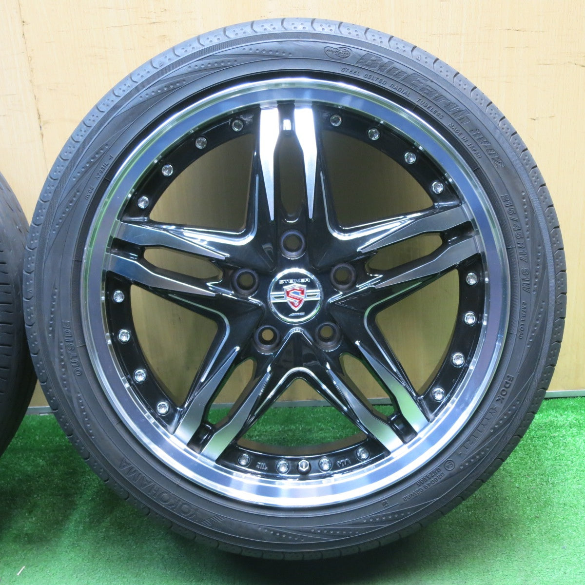 キレイ!21年★STEINER LSV AME 215/45R17 ヨコハマ ブルーアース RV-02 17インチ シュタイナー PCD114.3/5H★5042902NJノ
