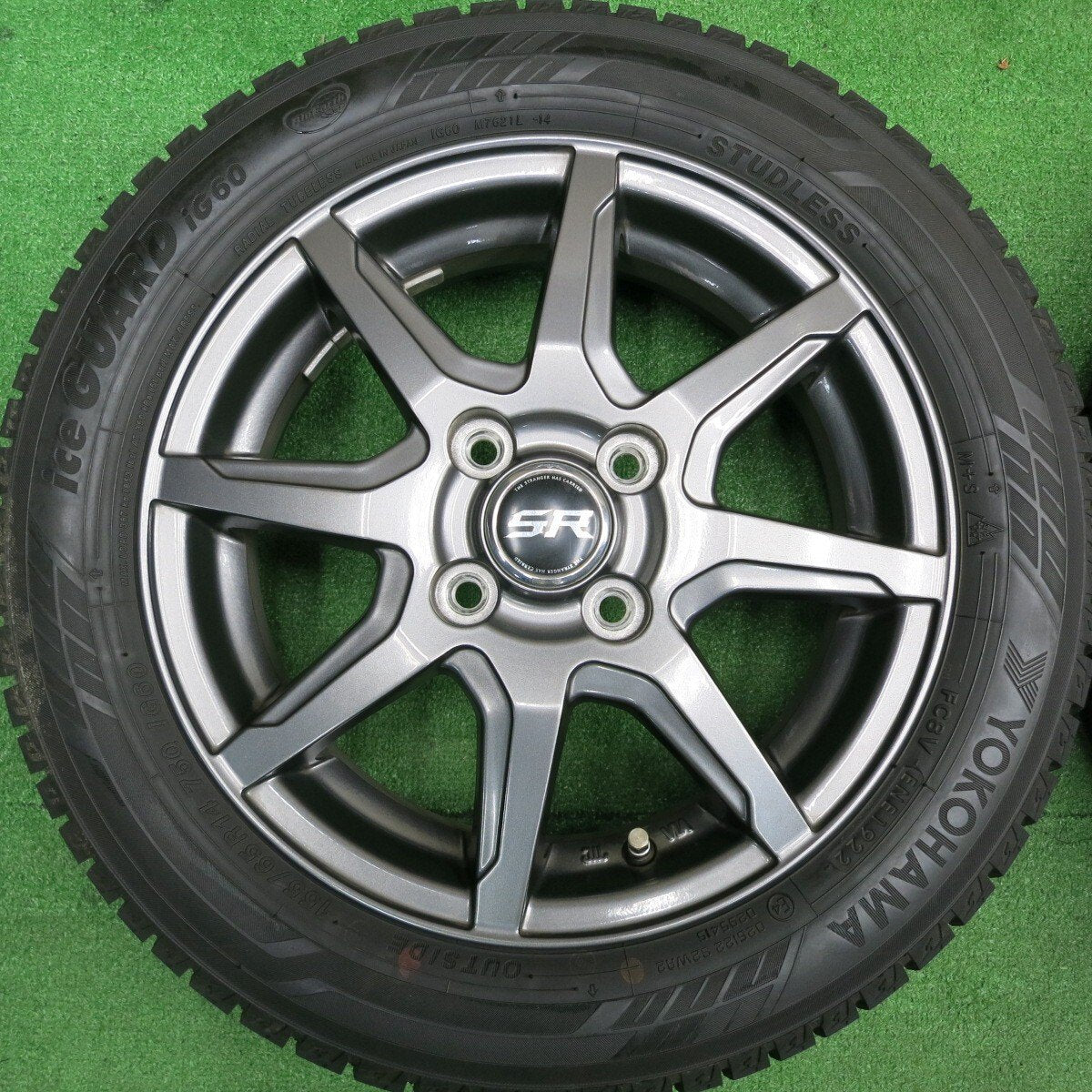 バリ溝!22年!キレイ!ほぼ10分★スタッドレス 155/65R14 ヨコハマ アイスガード iG60 STRANGER ストレンジャー 14インチ PCD100/4H★4123008HAス