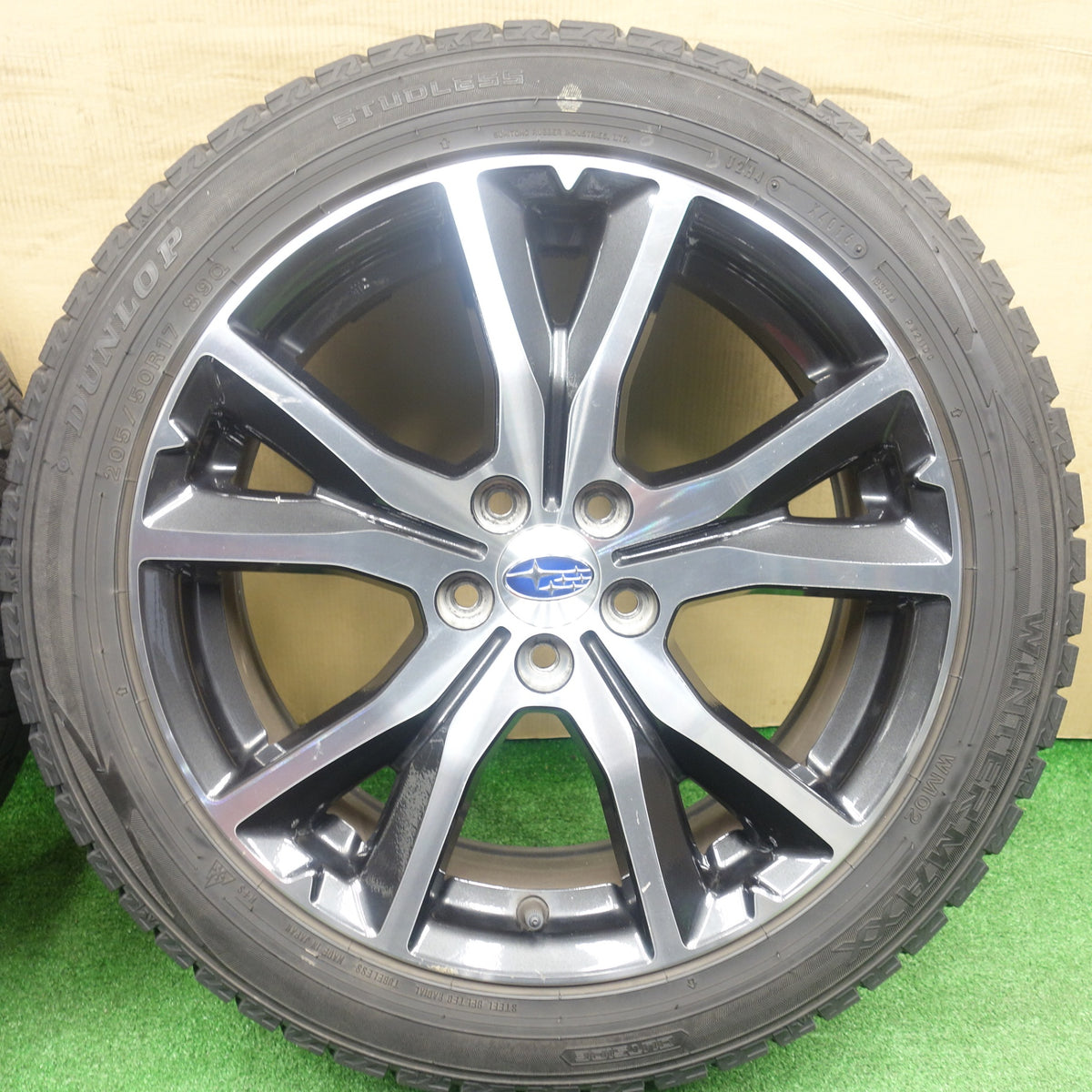 バリ溝!9分★スバル インプレッサ スポーツ G4 純正 205/50R17 スタッドレス ダンロップ ウインターマックス WM02 17インチ PCD100/5H★6012601KTス