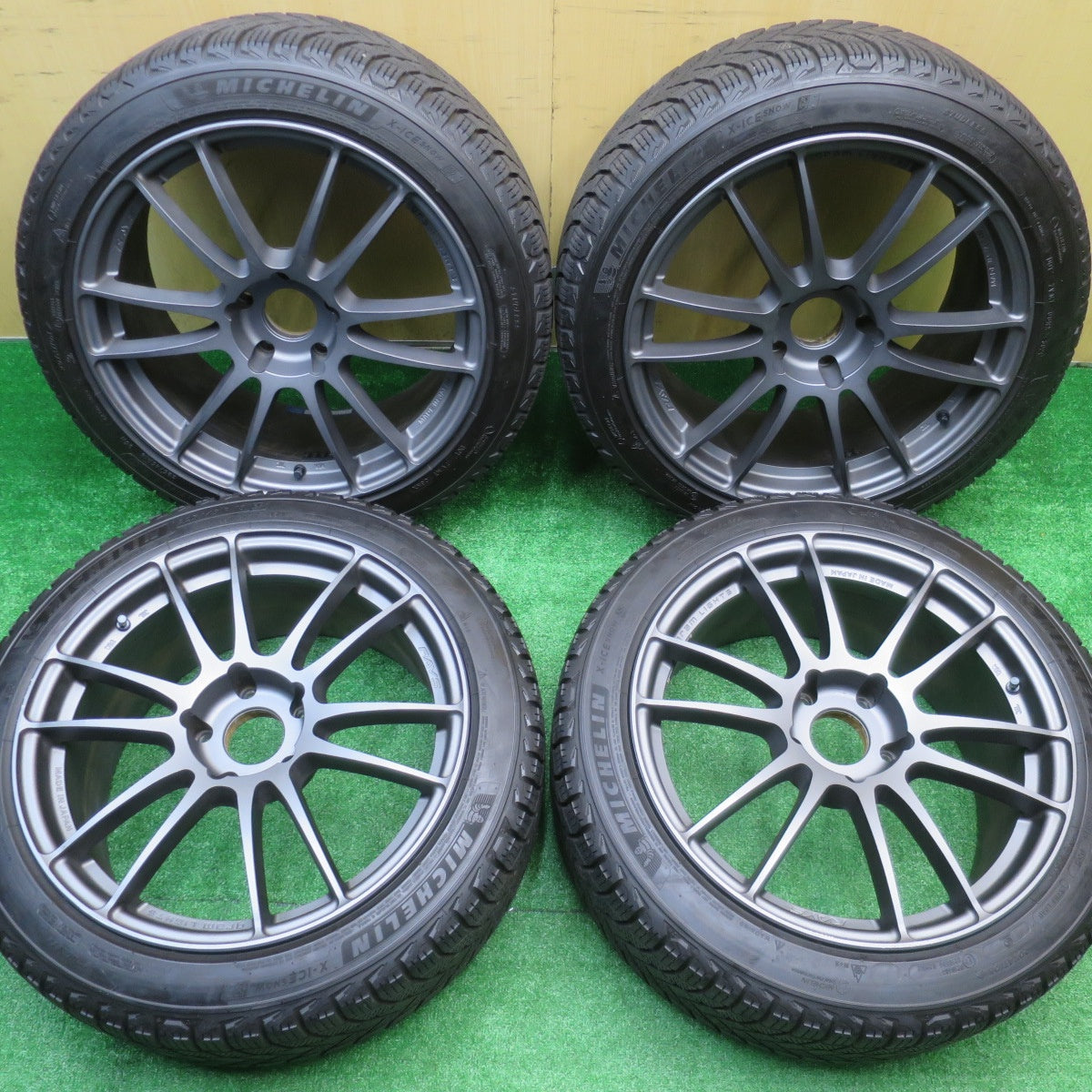 バリ溝!21年!キレイ!9.5分以上★BMW 等 RAYS gram LIGHTS 57 M/S G07EX 225/45R18 スタッドレス ミシュラン X-ICE SNOW レイズ グラムライツ PCD120/5H★5101607NJス