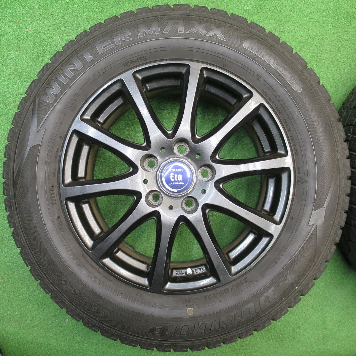バリ溝!9分★スタッドレス 215/65R16 ダンロップ ウインターマックス WM02 TIRADO Eta LA STRADA ティラード ラストラーダ 16インチ PCD114.3/5H★5122507NJス