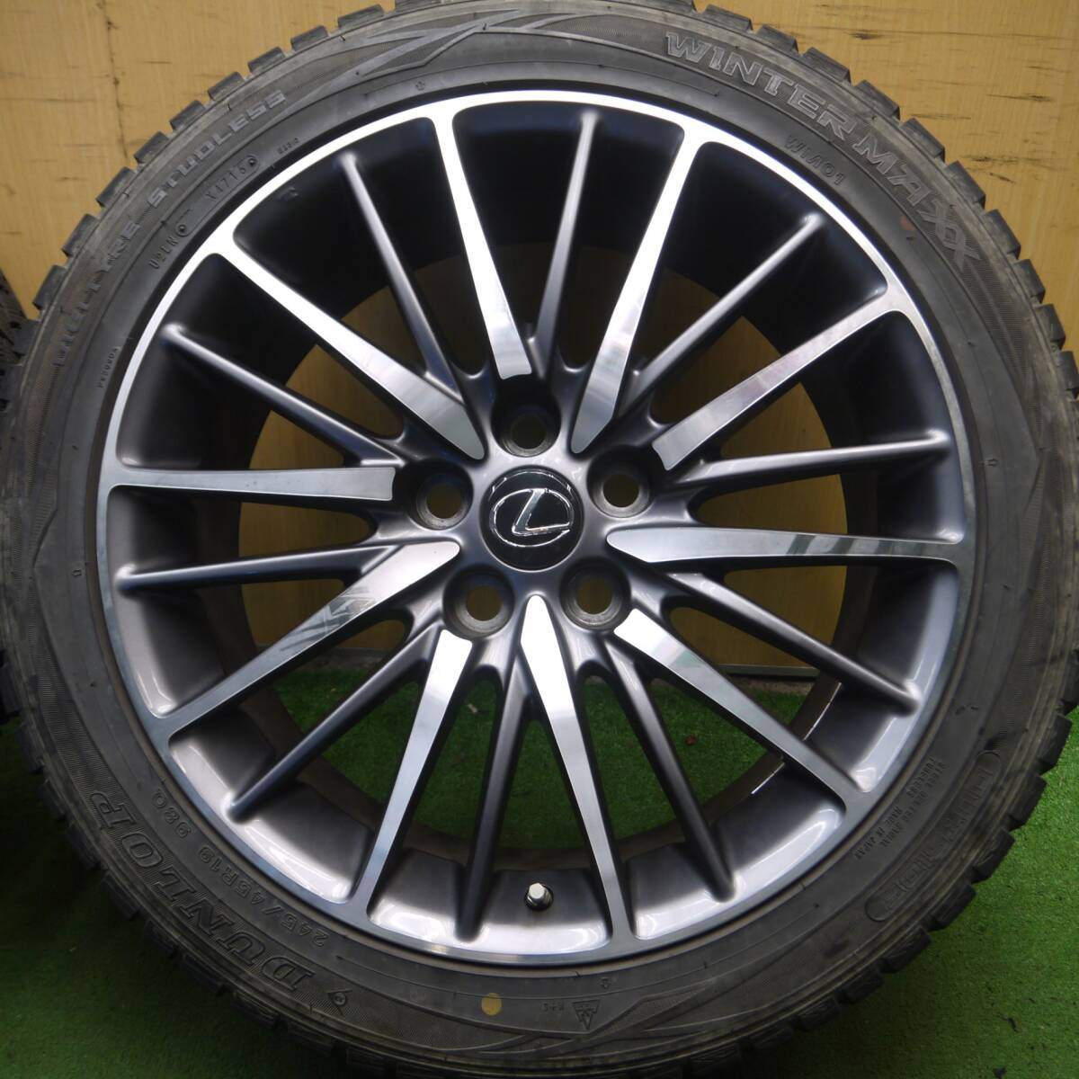 センサー付 バリ溝 綺麗 9分★レクサス LS600 Fスポーツ 純正 245/45R19 スタッドレス ダンロップ WM01 PCD120/5H★4022008Hス