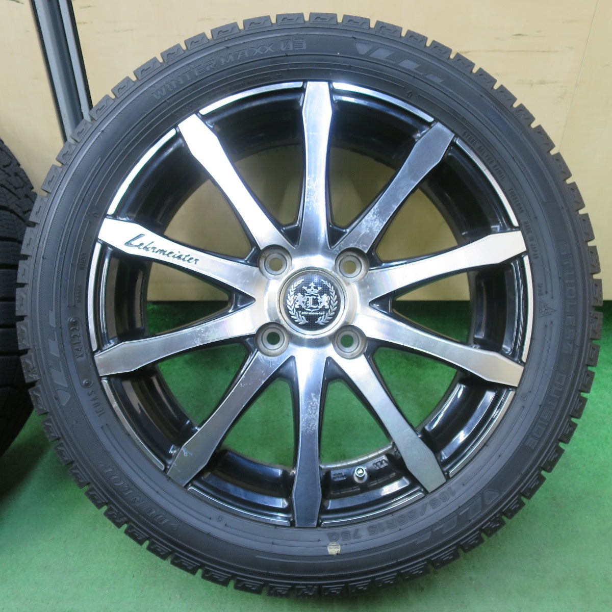 バリ溝!22年!9.5分★S660 165/55R15 195/45R16 スタッドレス ダンロップ ウインターマックス03 Lehrmeister レアマイスター 15 16 インチ PCD100/4H★5050207イス