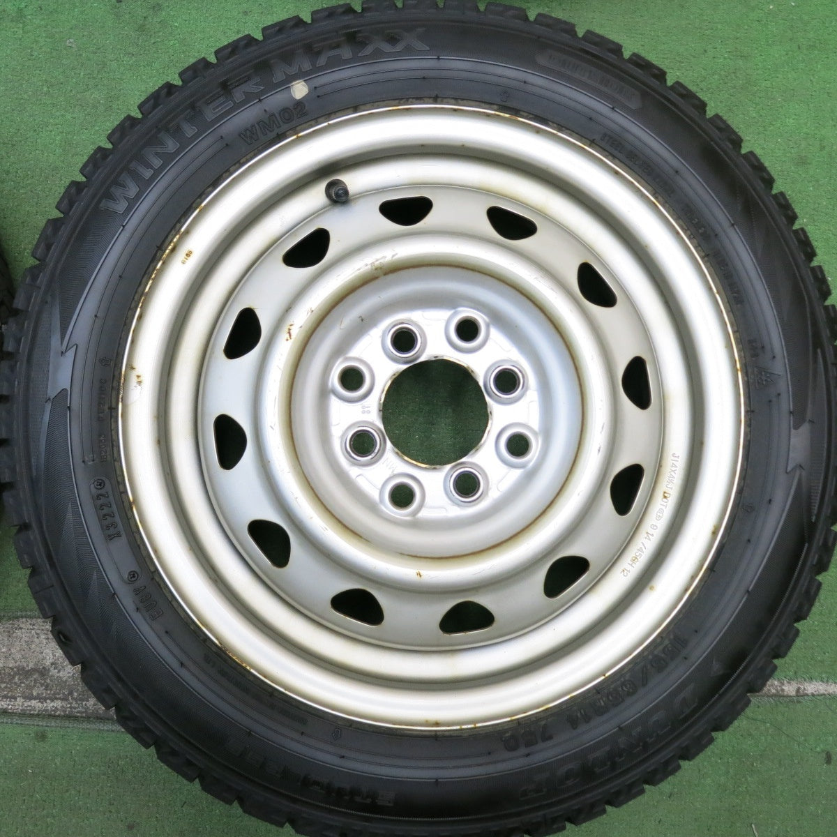 バリ溝!22年!9分★スタッドレス 155/65R14 ダンロップ ウインターマックス WM02 スチール ホイール PCD 100 114.3/4H マルチ★5083107HAス