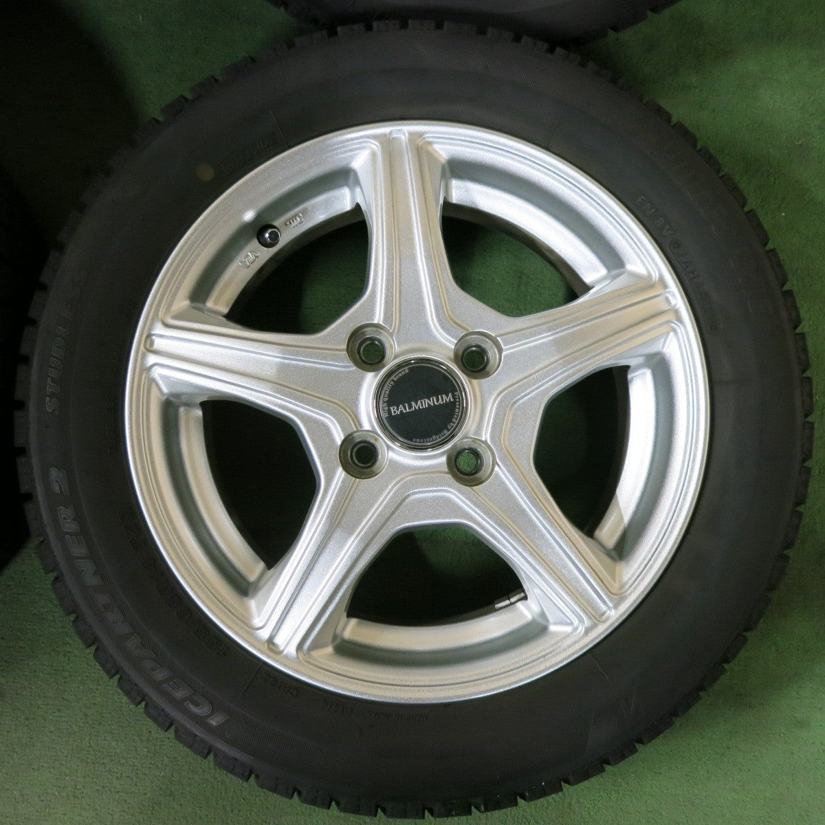 バリ溝!22年!キレイ!9.5分★スタッドレス 155/65R14 ブリヂストン アイスパートナー2 BALMINUM バルミナ 14インチ PCD100/4H★5070418SYス