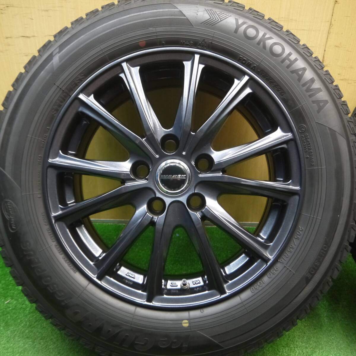 バリ溝!キレイ!9分★スタッドレス 205/65R16 ヨコハマ アイスガード iG50 プラス WAREN ヴァーレン 16インチ PCD114.3/5H★5013114Hス