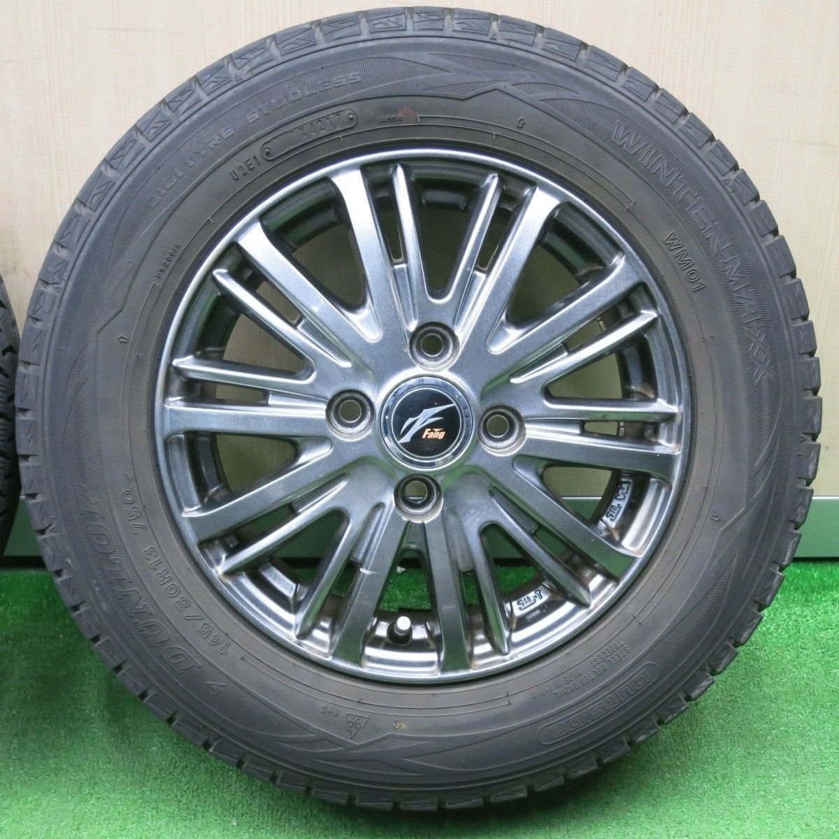 4本価格★スタッドレス 145/80R13 ダンロップ ウインターマックス WM01 Fang ファング 13インチ PCD100/4H★5010302NJス