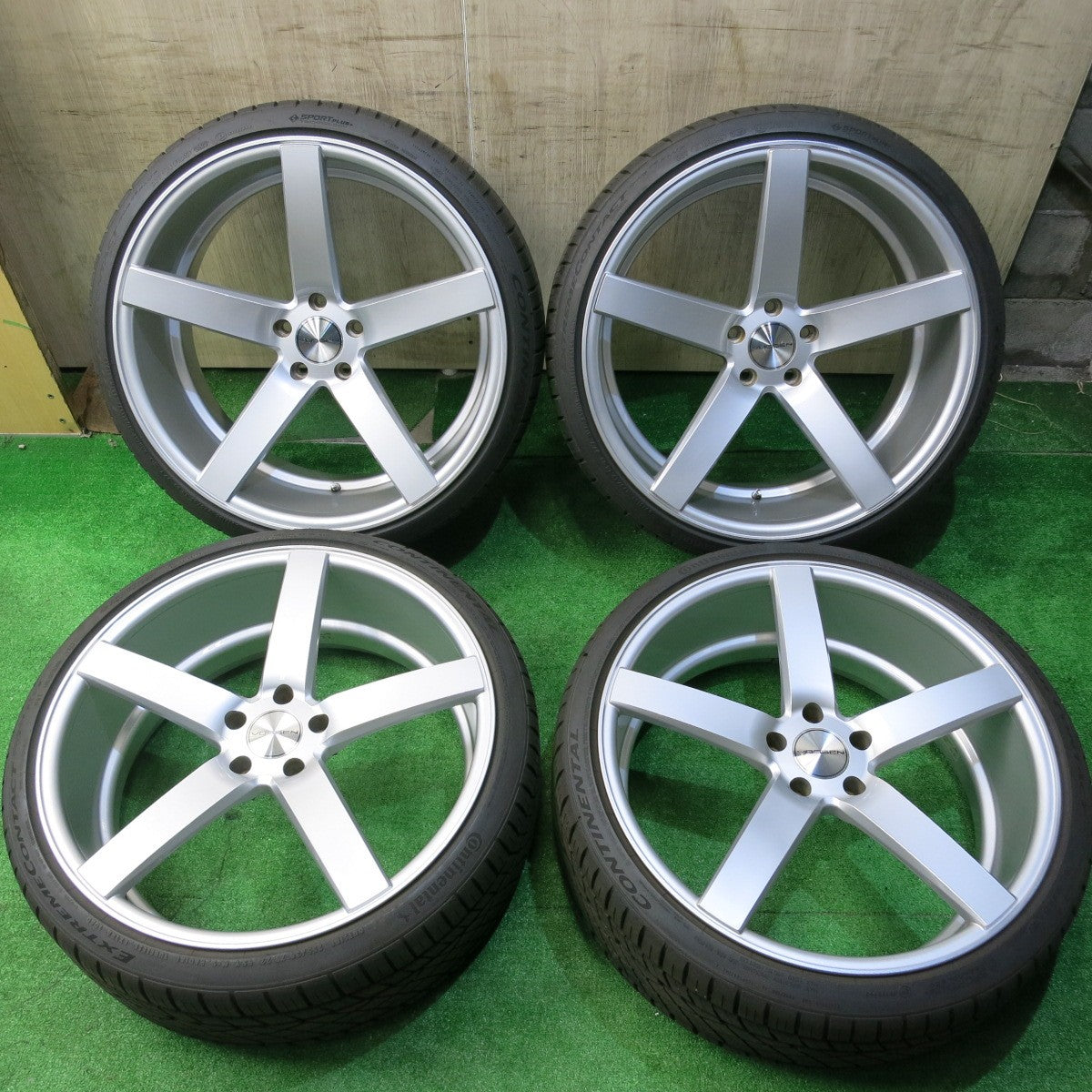 タイヤほぼ未使用!23年!キレイ★BMW 等 VOSSEN CV3 255/30R22 295/25R22 コンチネンタル エクストリーム コンタクト DWS06 プラス ヴォッセン PCD120/5H★5050209HAノ