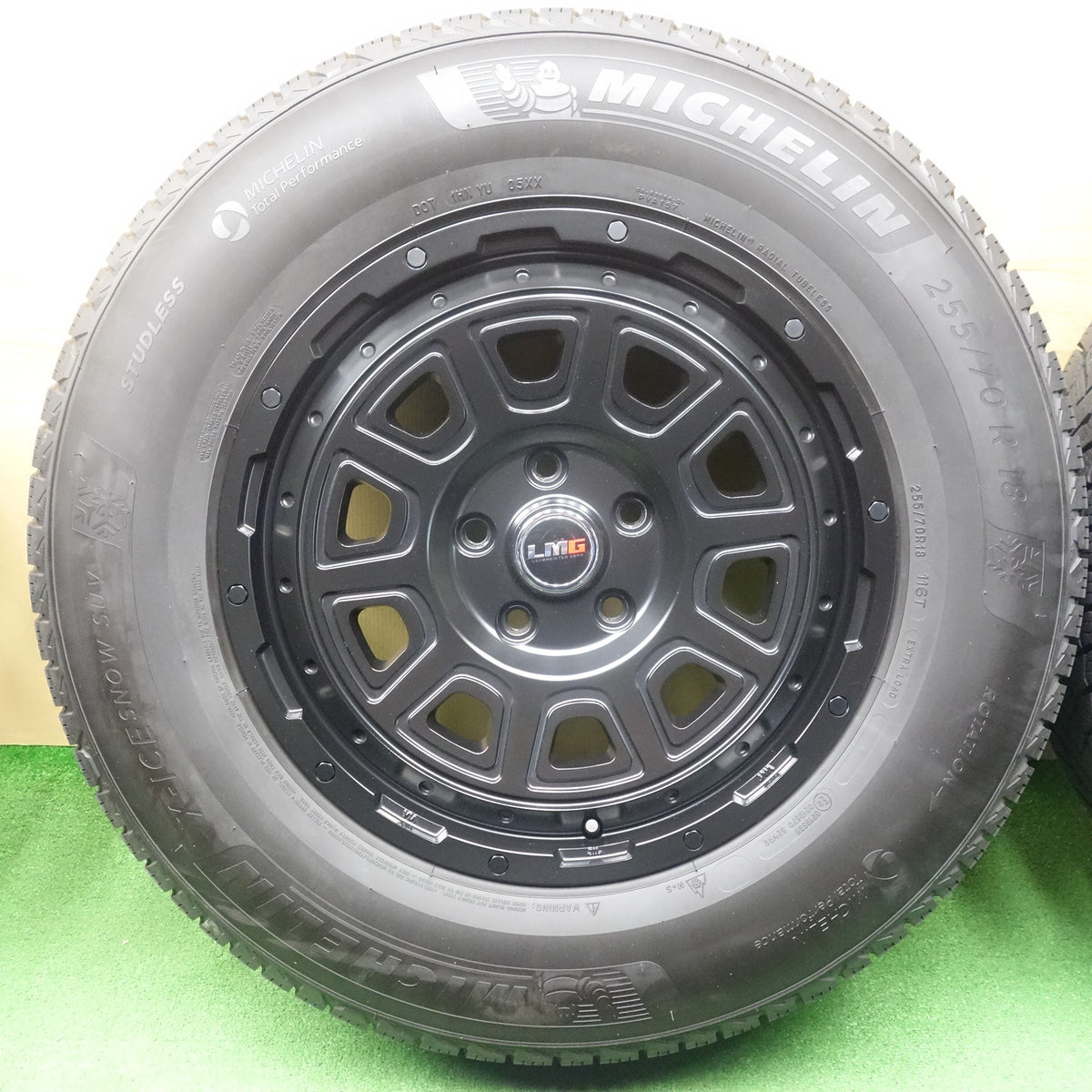 バリ溝!25年!キレイ!9.5分★ジープ 等 255/70R18 スタッドレス ミシュラン X-ICE SNOW SUV LEHRMEISTER GEAR レアマイスター ギア 18インチ PCD127/5H★6052802KTス