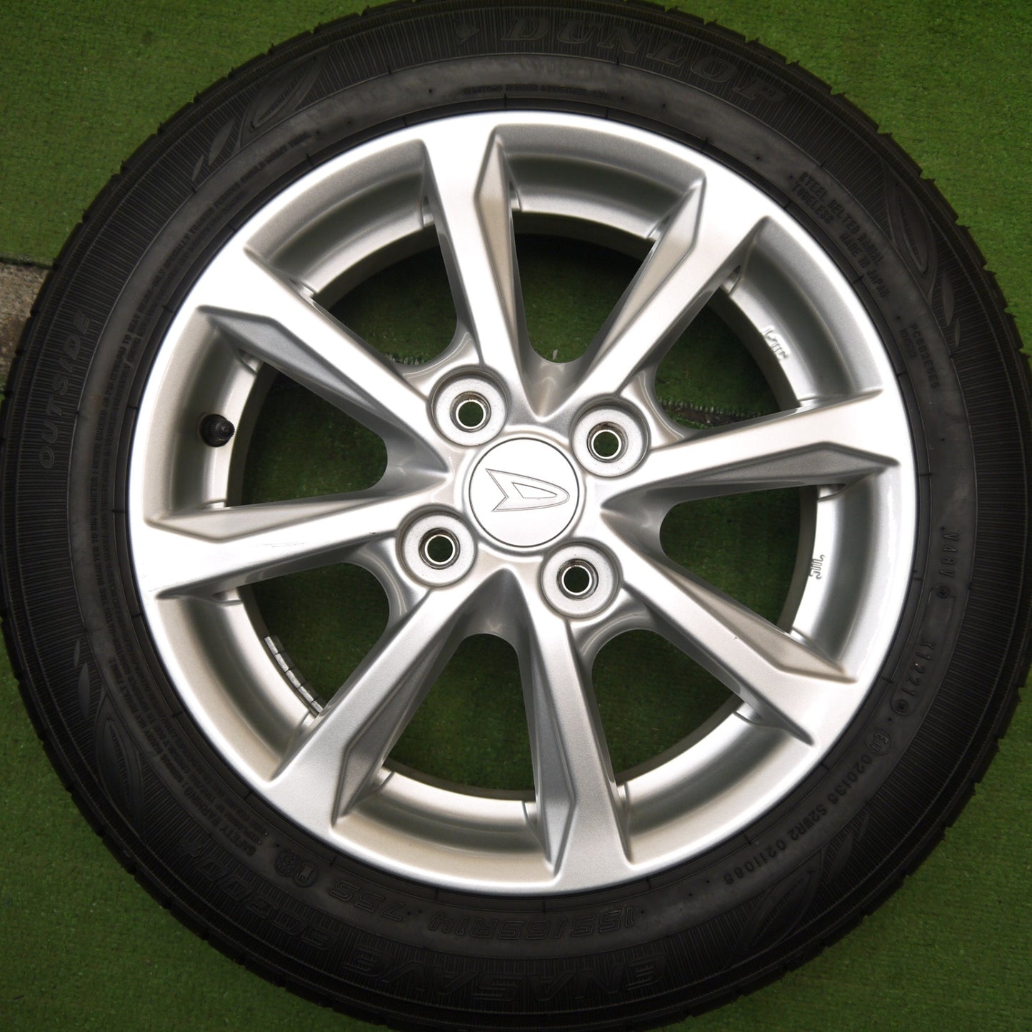バリ溝!21年!キレイ!9.5分以上★ダイハツ タント ミライース 等 純正 155/65R14 ダンロップ エナセーブ EC300+ 14インチ PCD100/4H★5062503Hノ