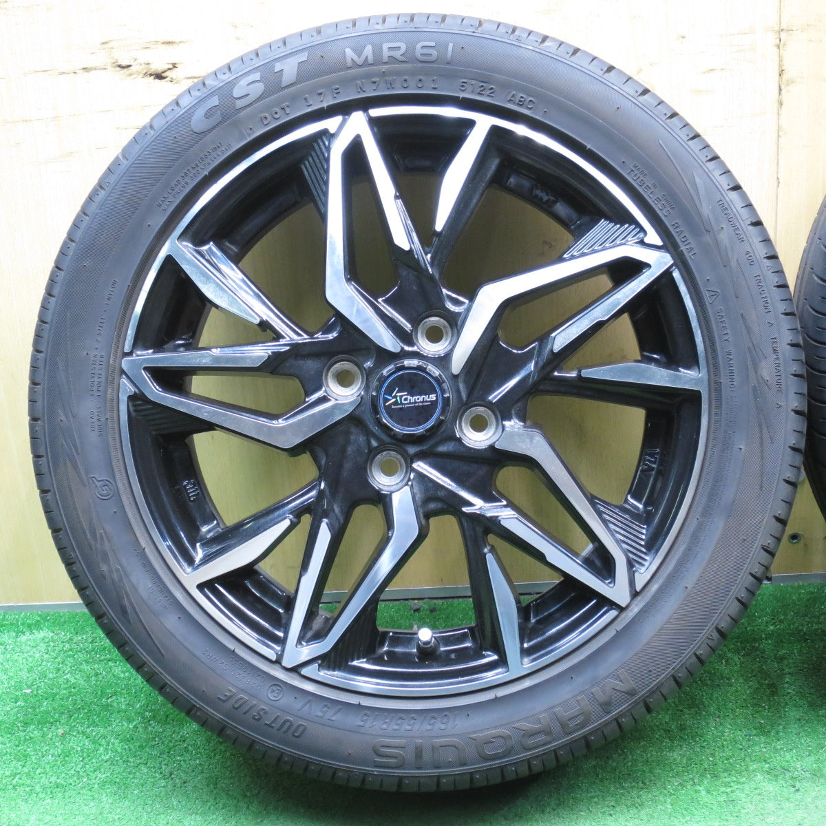バリ溝!23年!キレイ!9.5分★Chronus CH-112 165/55R15 マーキス CST MR61 クロノス 15インチ N-BOX デイズ 等 軽サイズ PCD100/4H★5060402NJノ