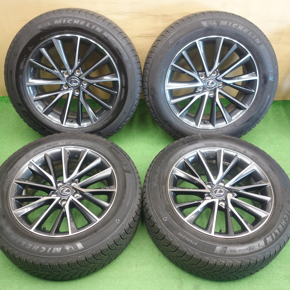センサー付!バリ溝!23年!キレイ!9分★レクサス NX 純正 235/60R18 スタッドレス ミシュラン X-ICE SNOW SUV 18インチ PCD114.3/5H★6051101KTス