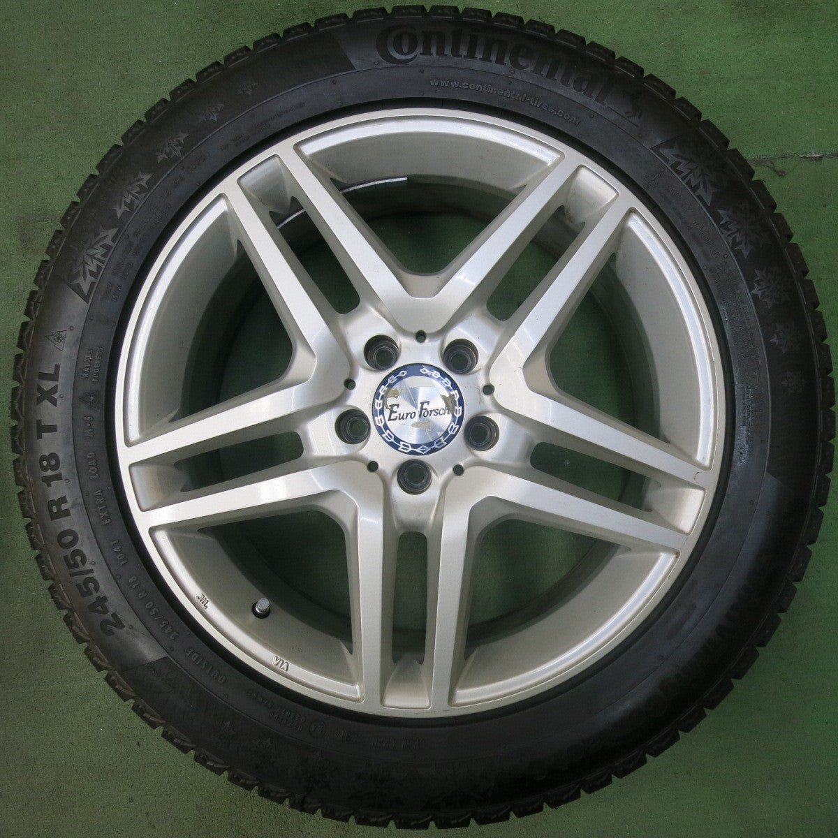 バリ溝!9分★ベンツ 等 EuroForsch 245/50R18 スタッドレス コンチネンタル コンチバイキング コンタクト6 ユーロフォルシュ 18インチ PCD112/5H★5102901SKス