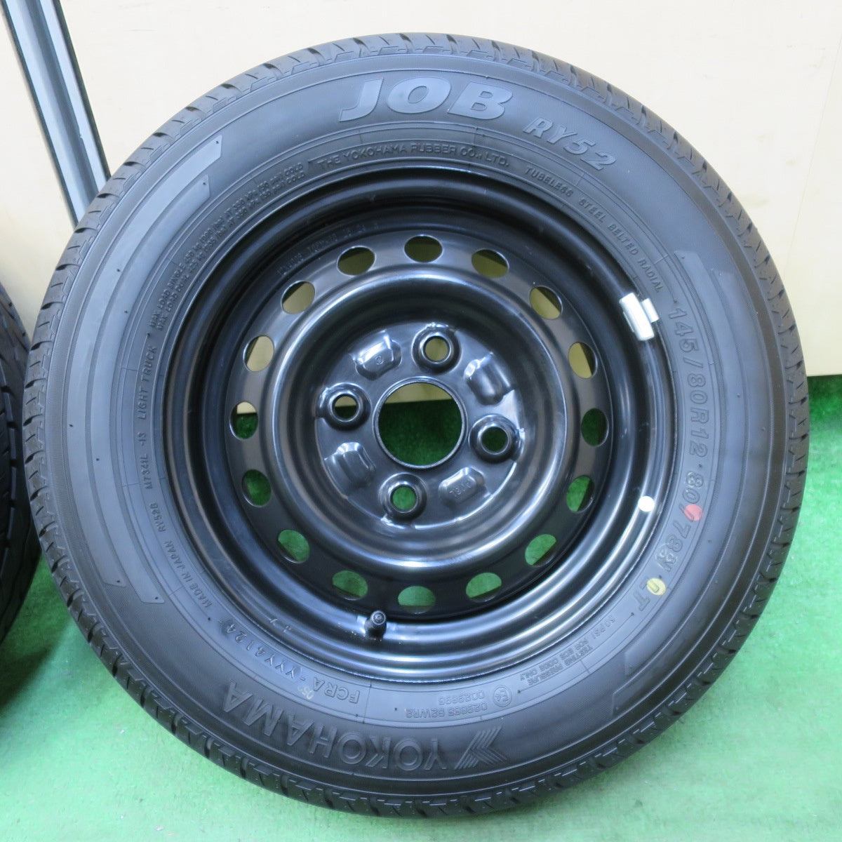 新車外し!24年★ダイハツ ハイゼット 純正 スチール 145/80R12 80/78N ヨコハマ JOB RY52 RY52B 12インチ PCD100/4H★5071105イノ