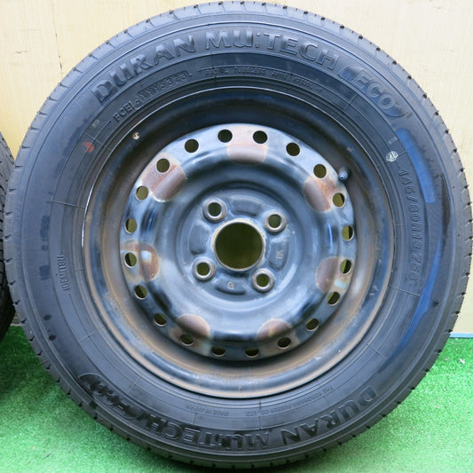 バリ溝!23年!8.5分◎145/80R13 デュラン MU:TECH ECO ヨコハマ 製 スチール ホイール 13インチ PCD100/4H◎6082705HAノ