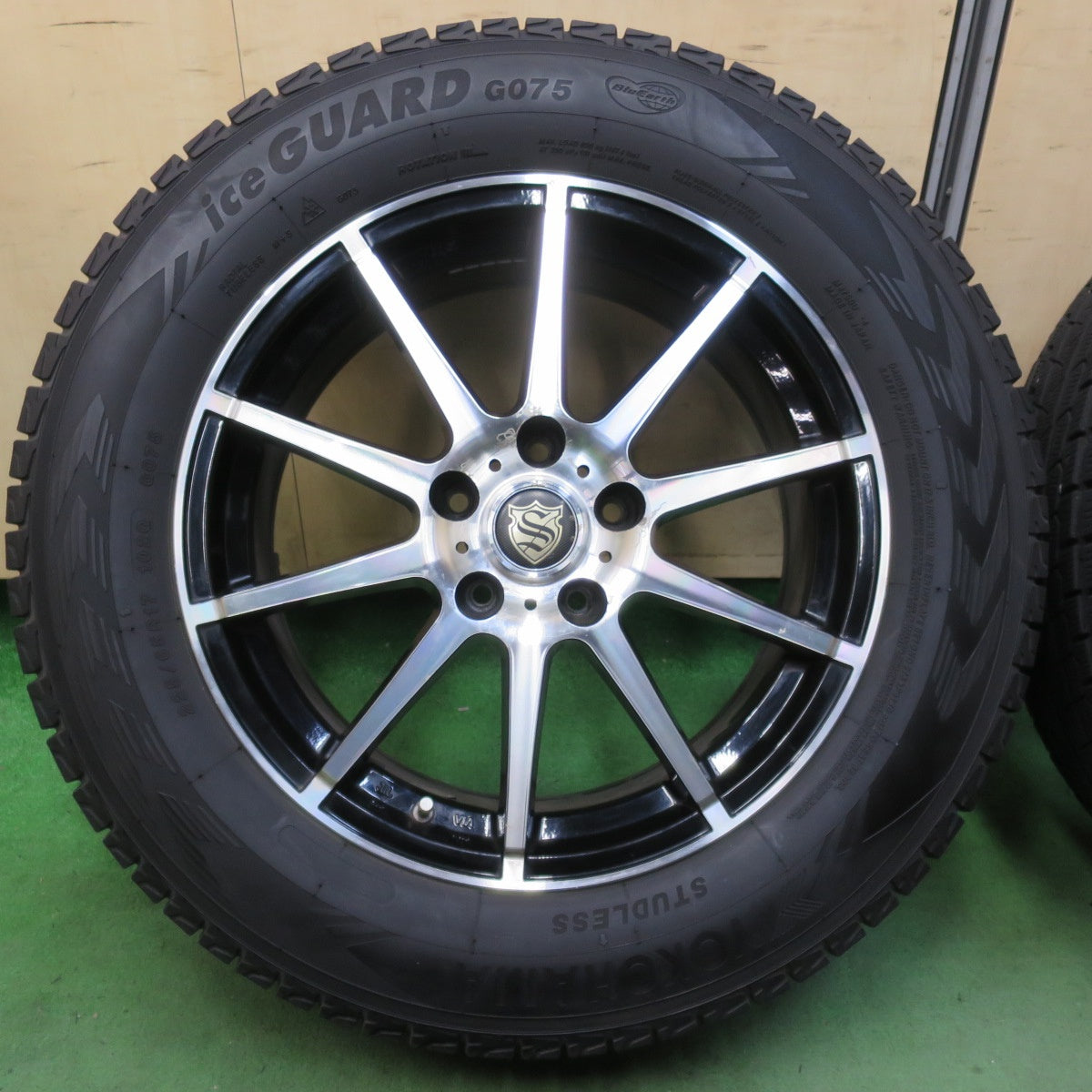 バリ溝!9.5分★スタッドレス 225/65R17 ヨコハマ アイスガード G075 社外 アルミ 17インチ PCD114.3/5H★5042909イス