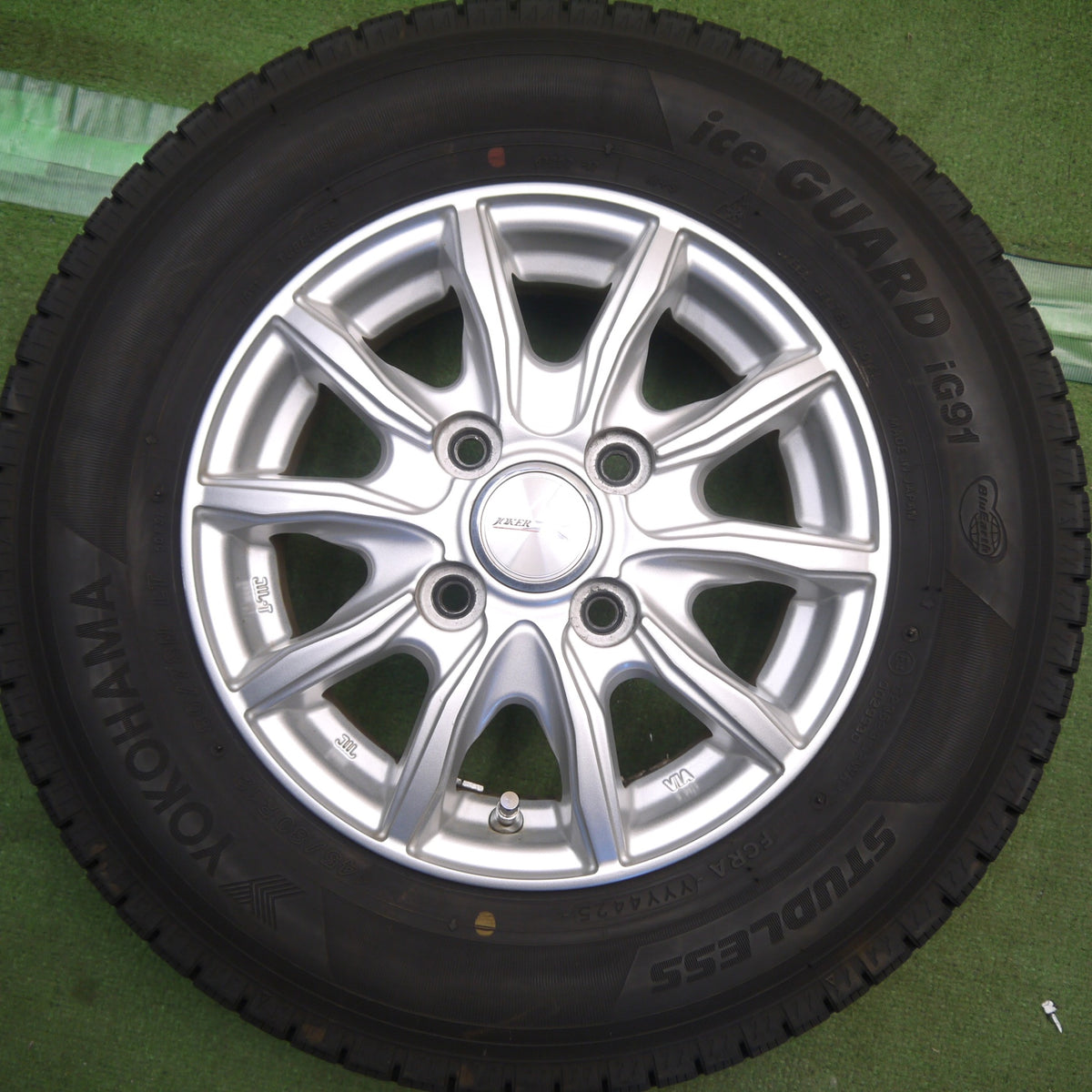 バリ溝!25年!キレイ!9.5分以上◎スタッドレス 145/80R12 80/78N ヨコハマ アイスガード iG91 JOKER ジョーカー 12インチ PCD100/4H◎6100606Hス
