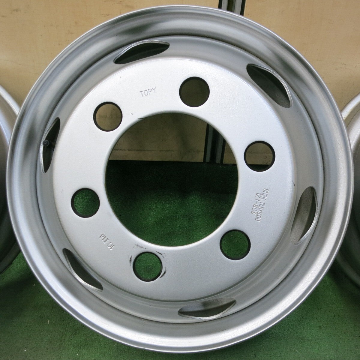 新車外し!ほぼ未使用!6本★トラック TOPY スチール ホイール 17.5インチ 17.5×6.00 127-9CS PCD222.25/6H★5070413SYホ