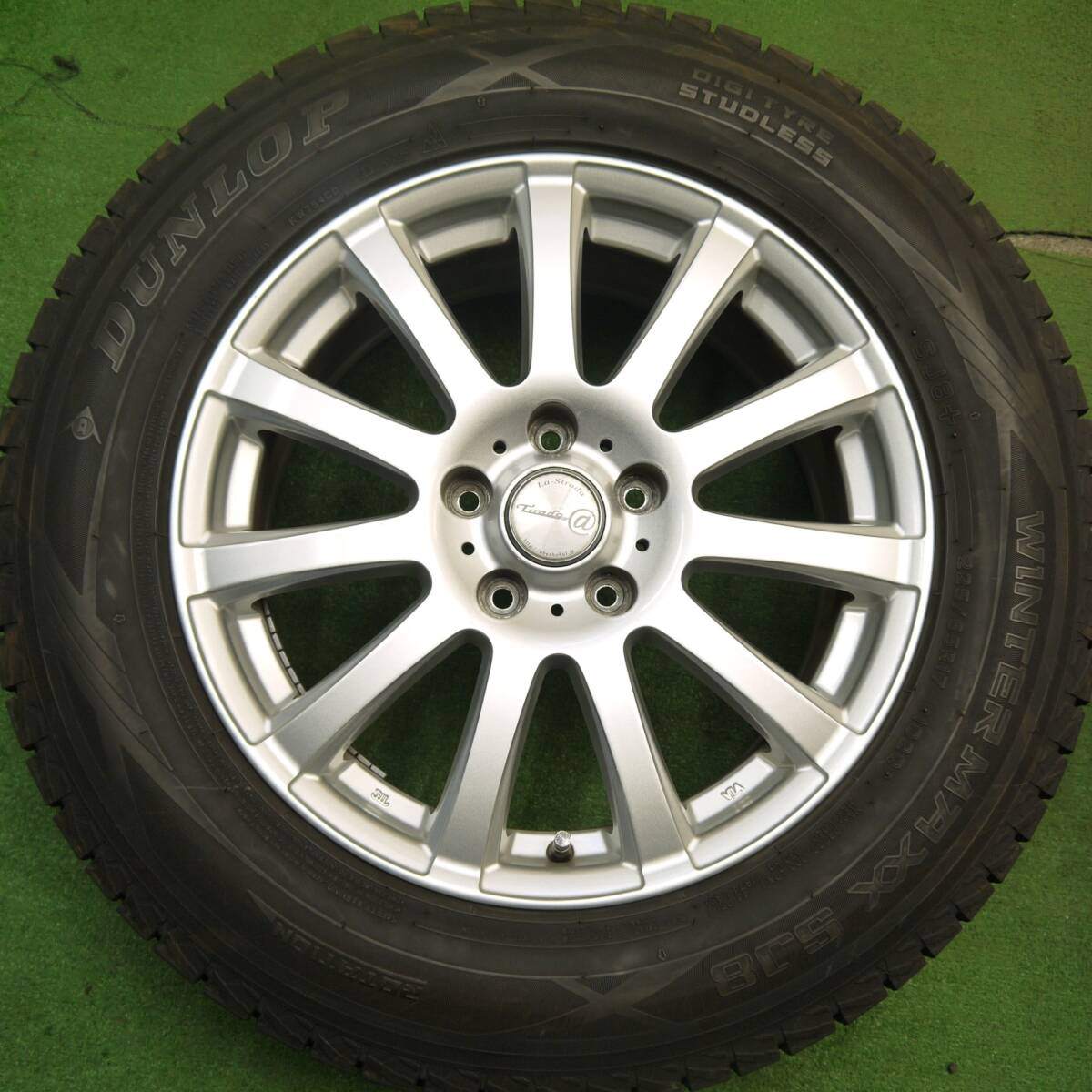 バリ溝!21年!キレイ!9.5分★スタッドレス 225/65R17 ダンロップ ウインターマックス SJ8+ La-Strada Tirado@ 阿部商会 17インチ PCD114.3/5H★5040704Hス